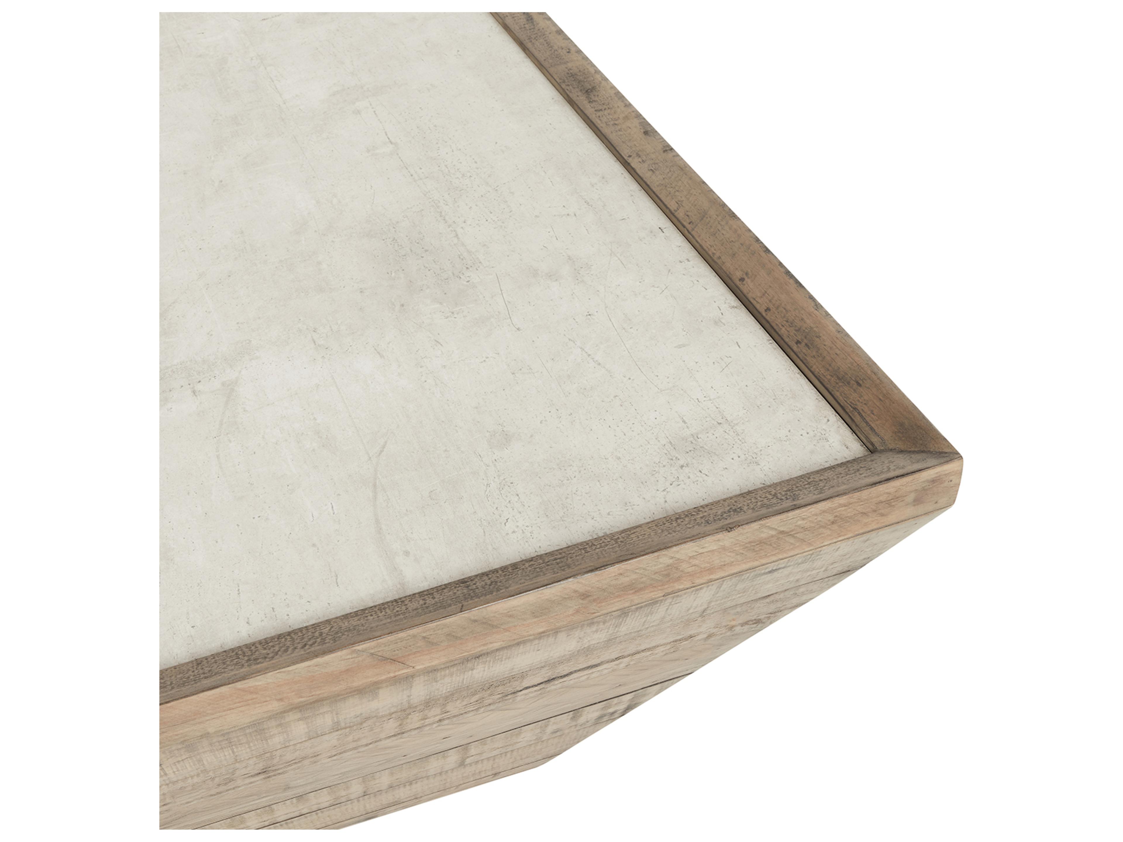 Classic Home Dalton Rectangular Wood Natural antique White Coffee Table