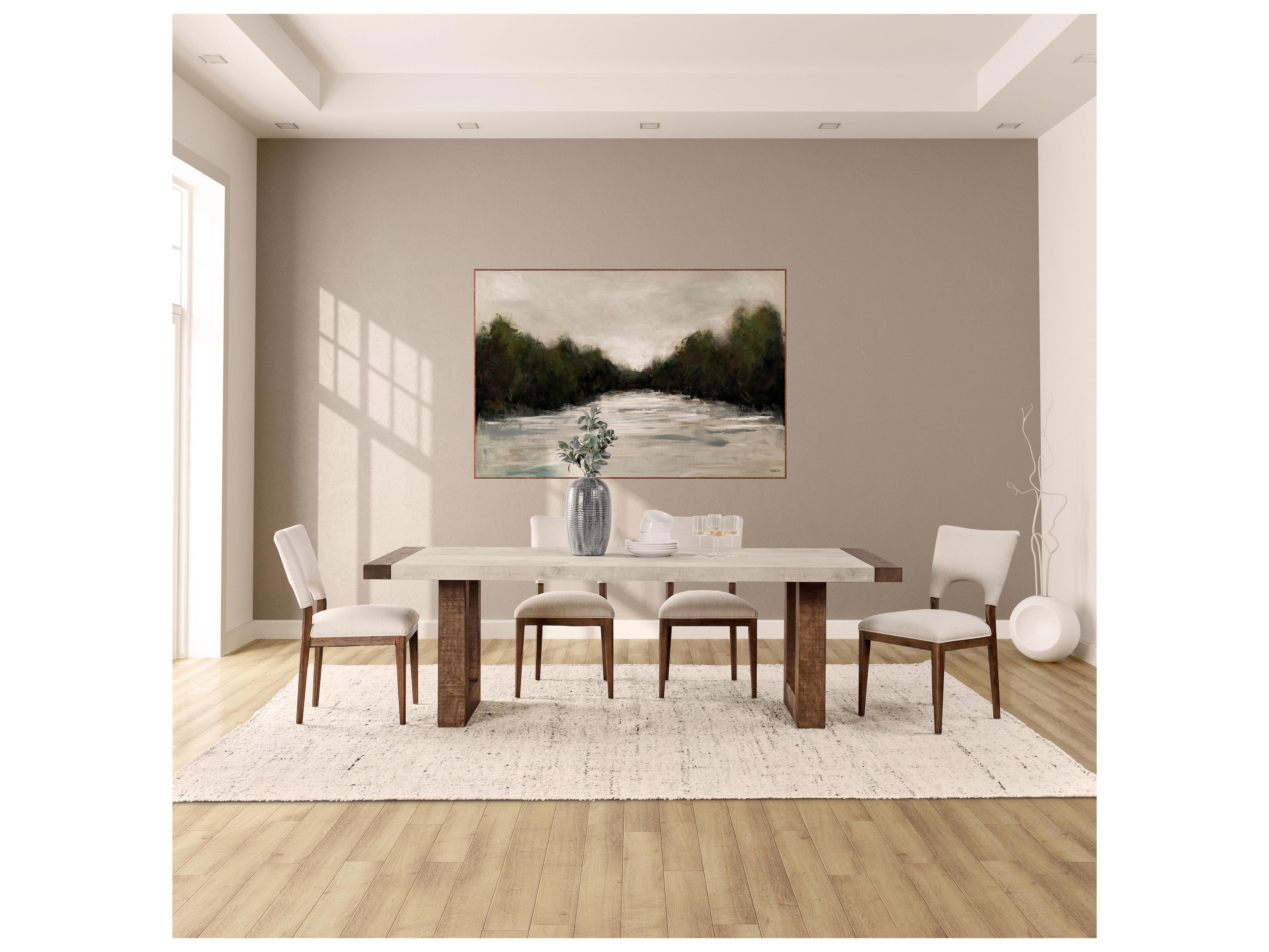 Classic Home Glenwood Rectangular Concrete Alabaster White Dining Table