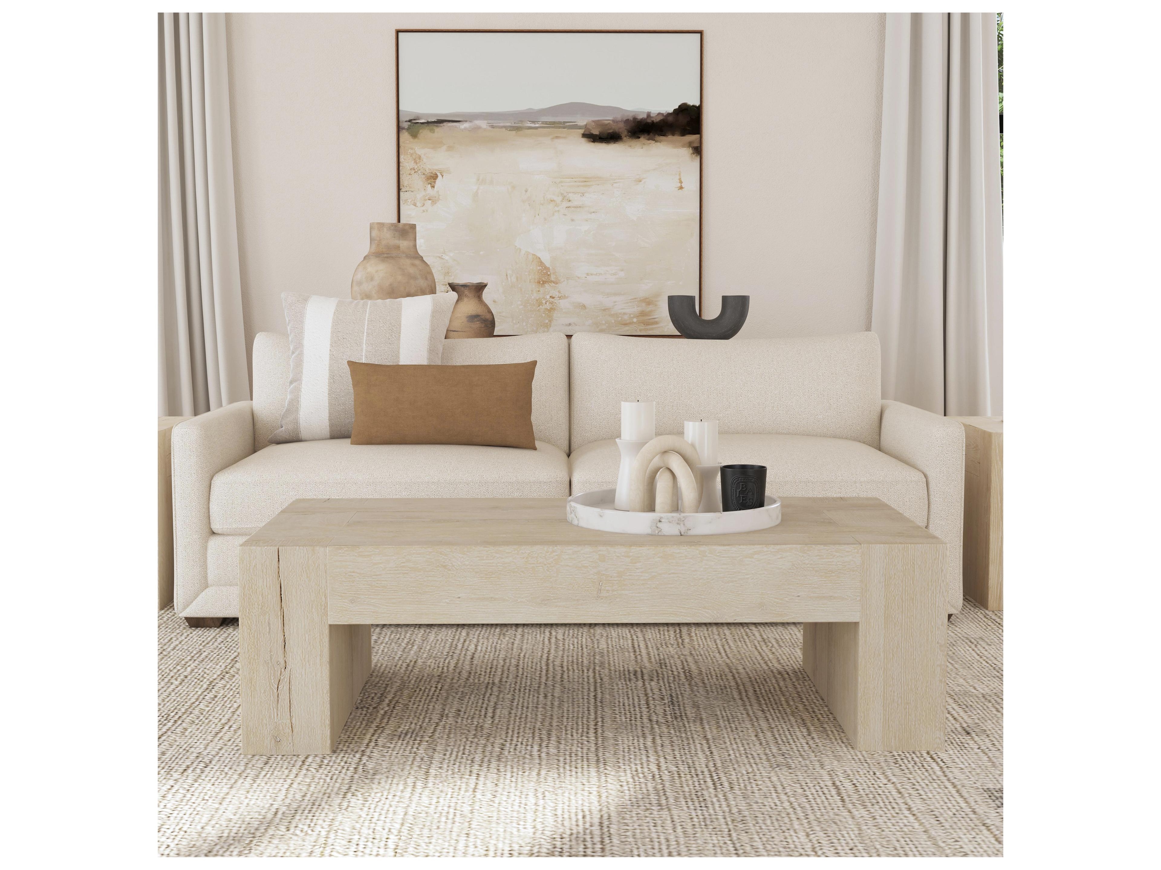 Classic Home Bristol Rectangular Wood Meadow White Coffee Table