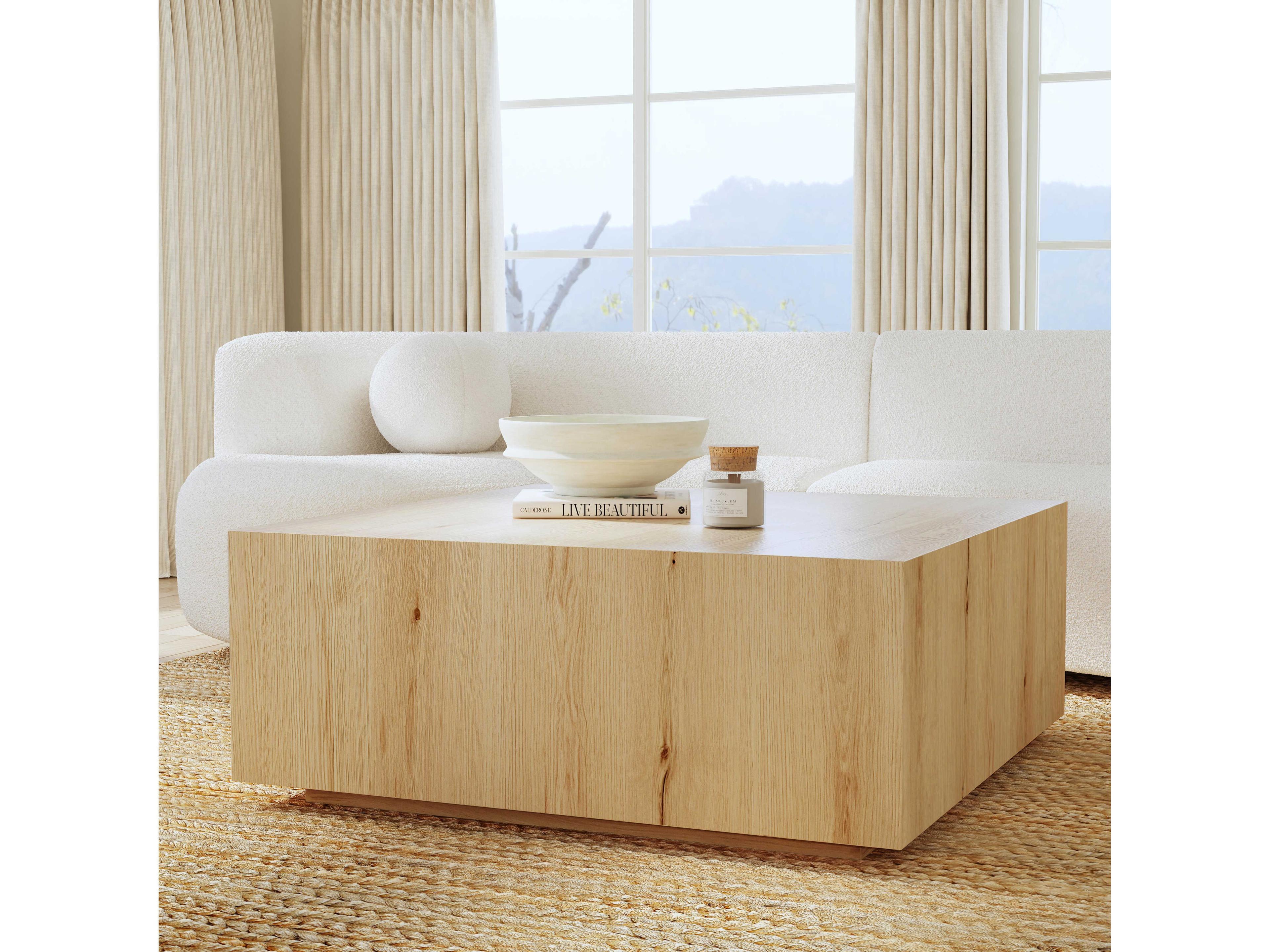 Classic Home Layne Rectangular Wood Natural Coffee Table