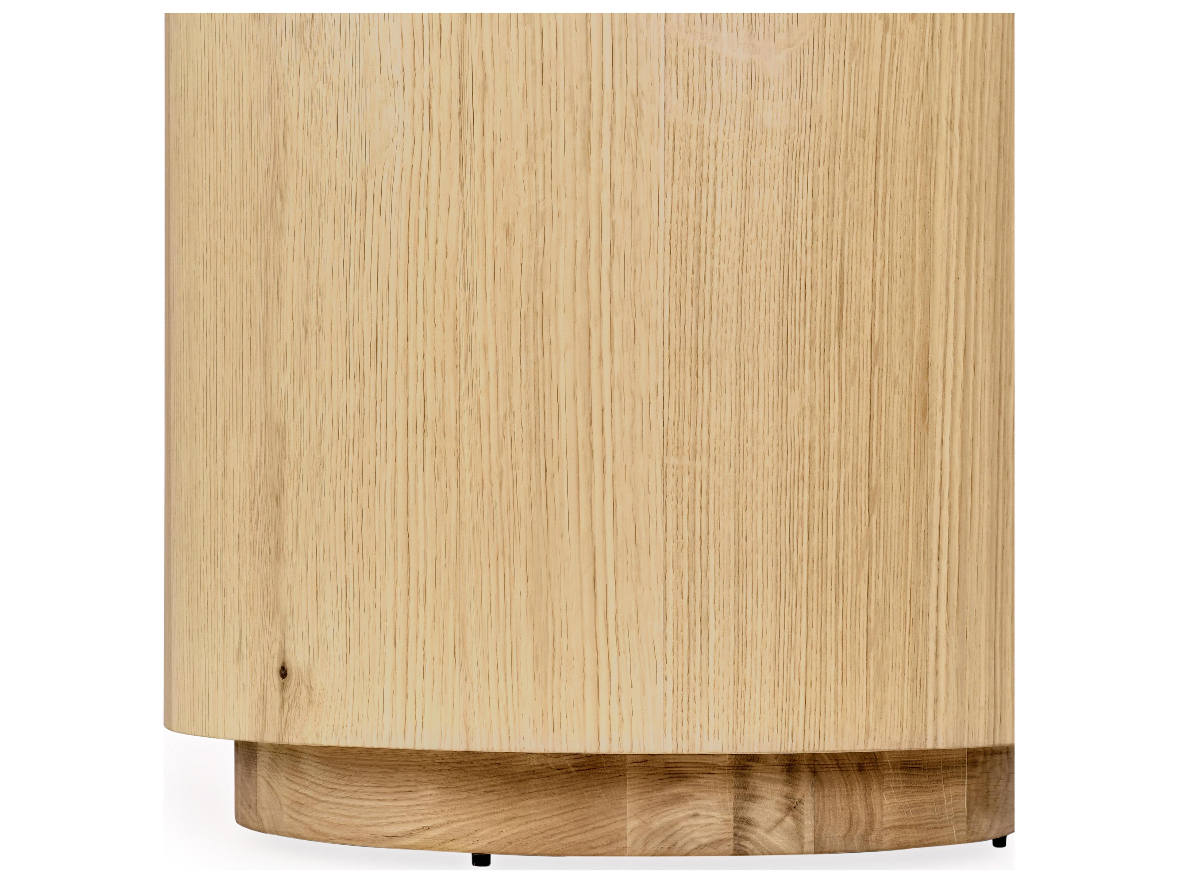 Classic Home Layne Round Wood Natural End Table