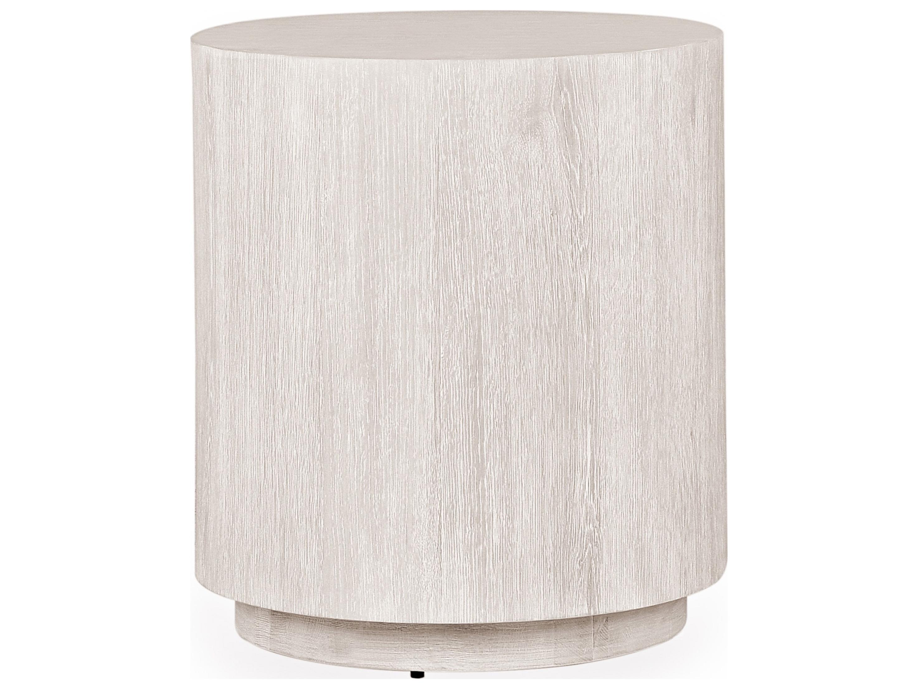 Classic Home Layne Round Wood White Wash End Table