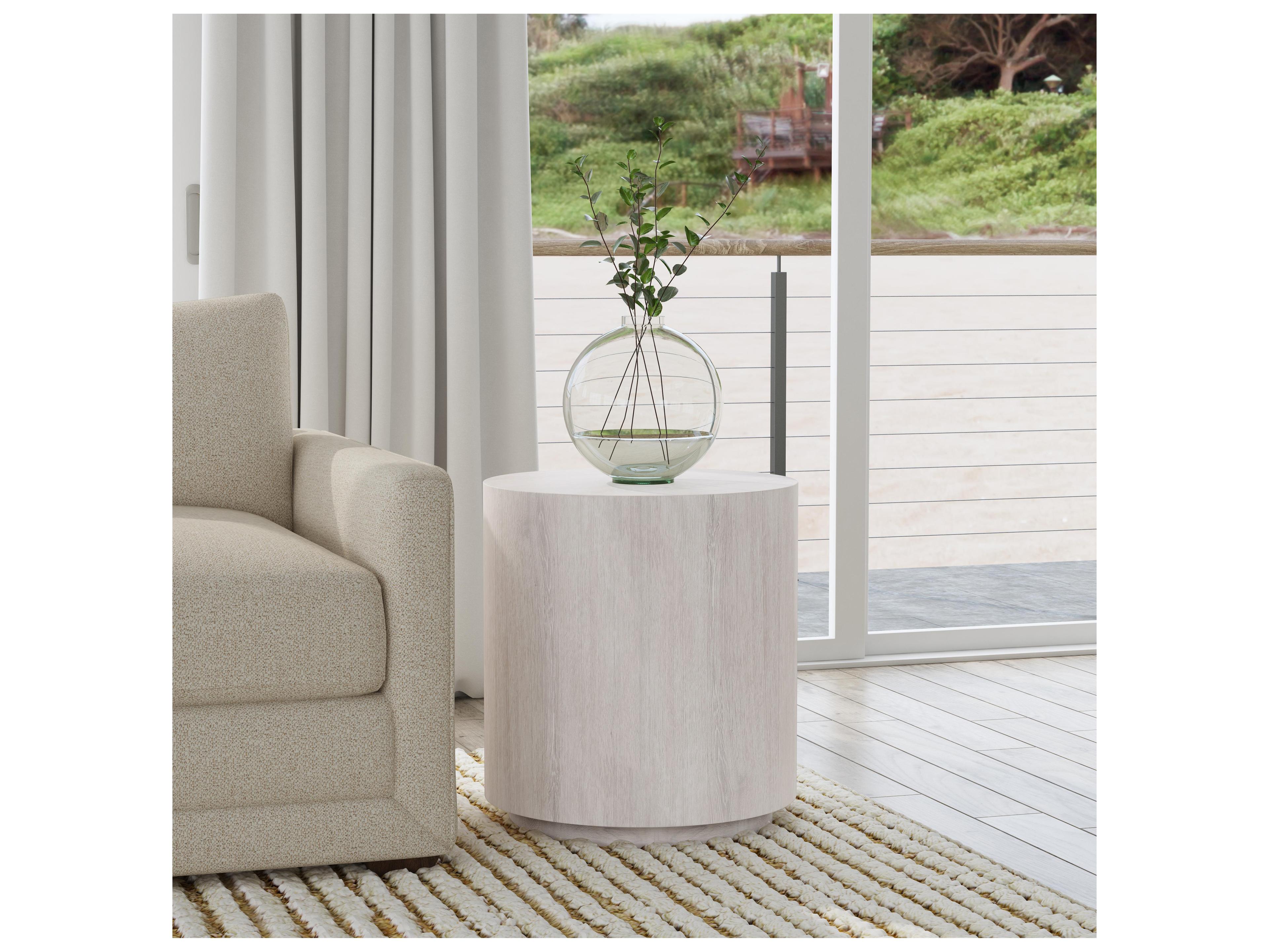Classic Home Layne Round Wood White Wash End Table