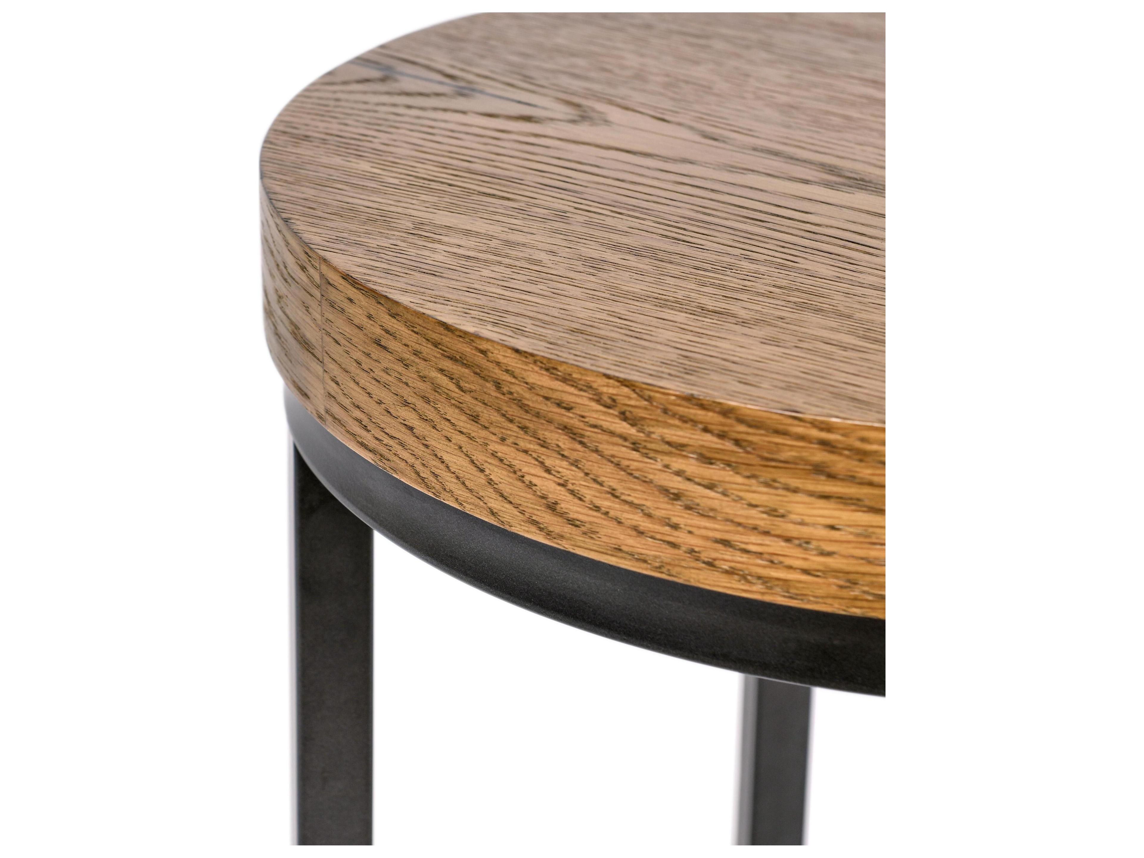 Classic Home Catta Round Wood Light Brown End Table
