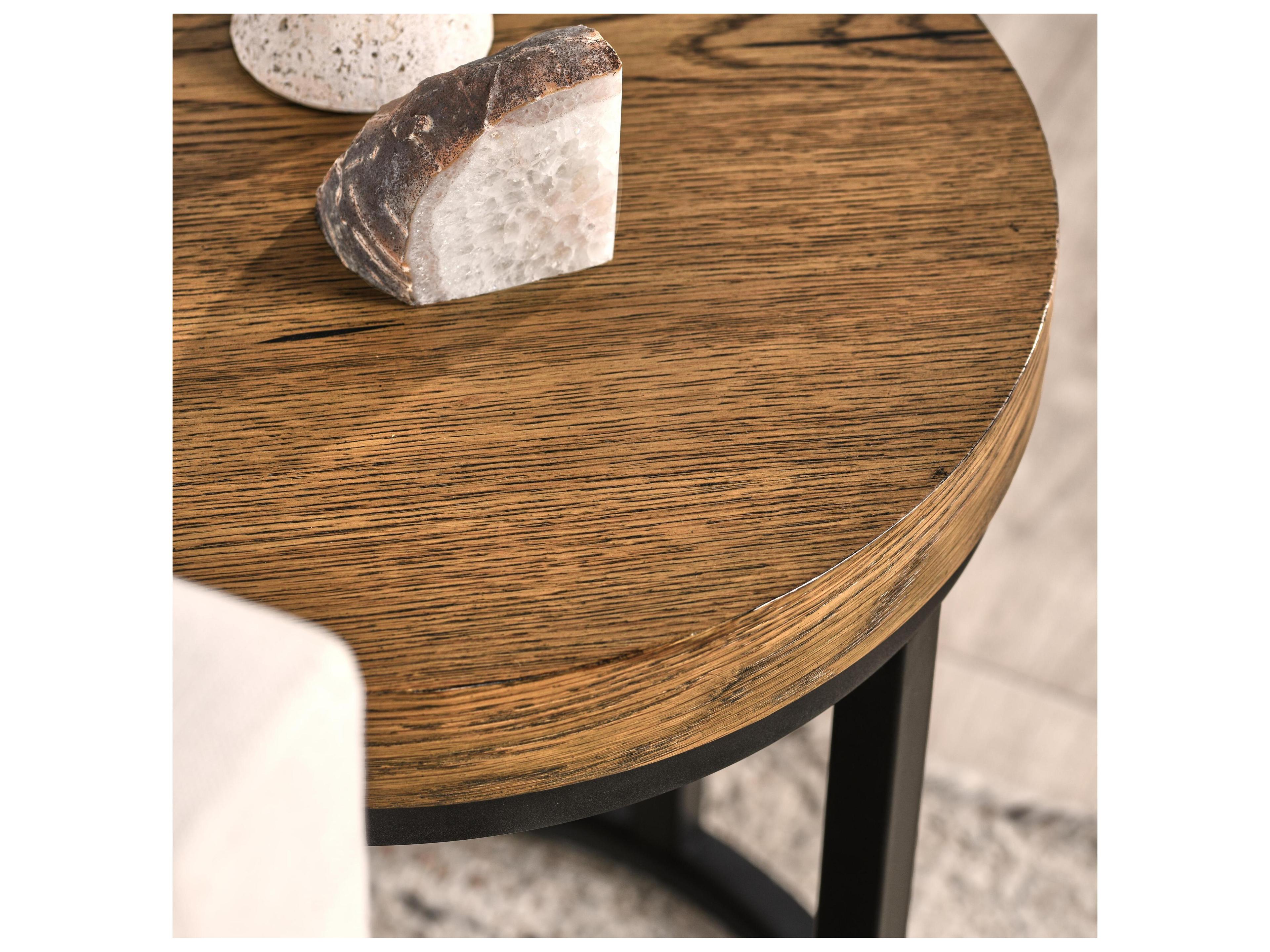 Classic Home Catta Round Wood Light Brown End Table