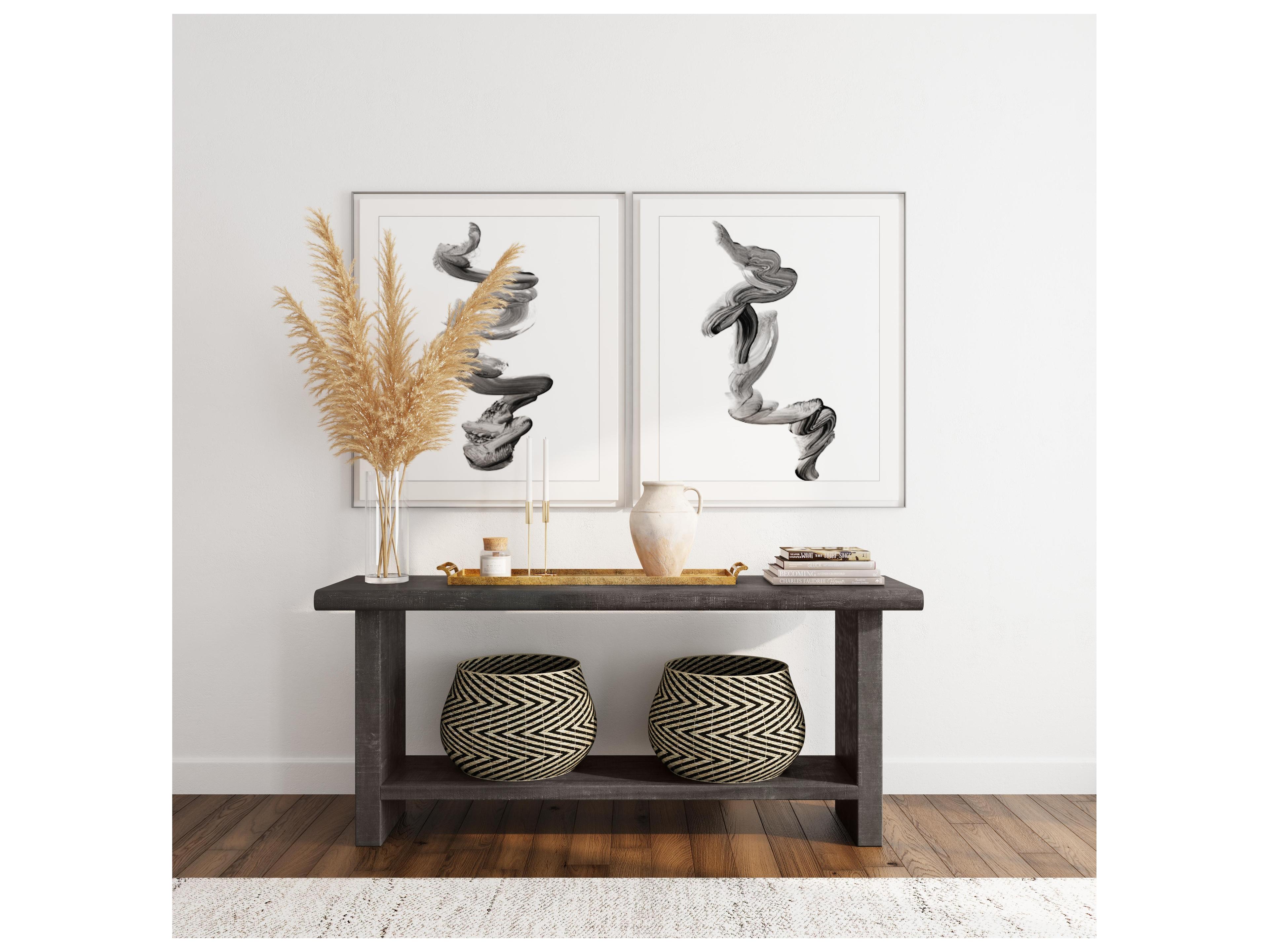 Classic Home Larson Rectangular Wood Black Console Table