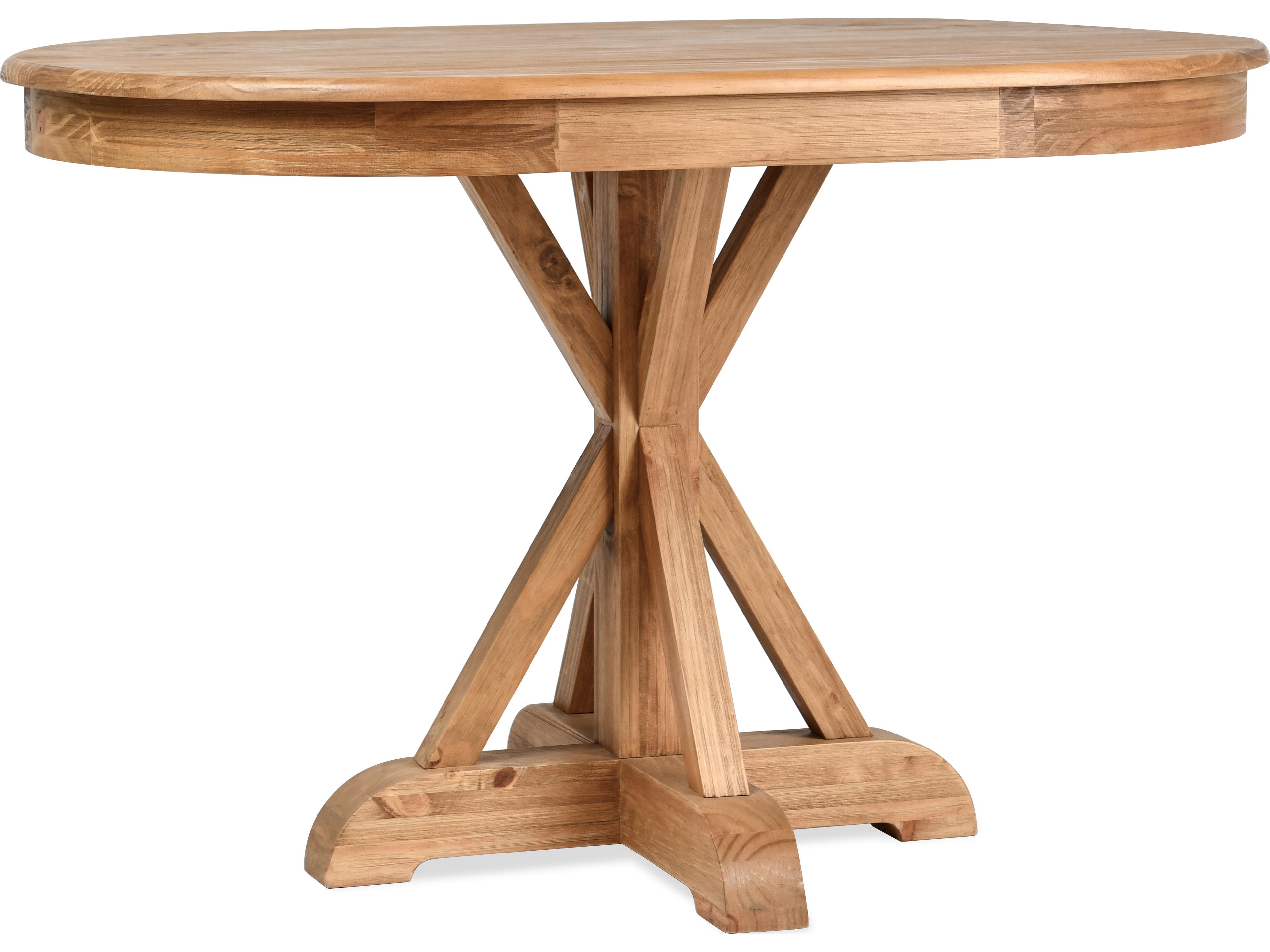 Classic Home Maxwell Round Wood Brown Dining Table