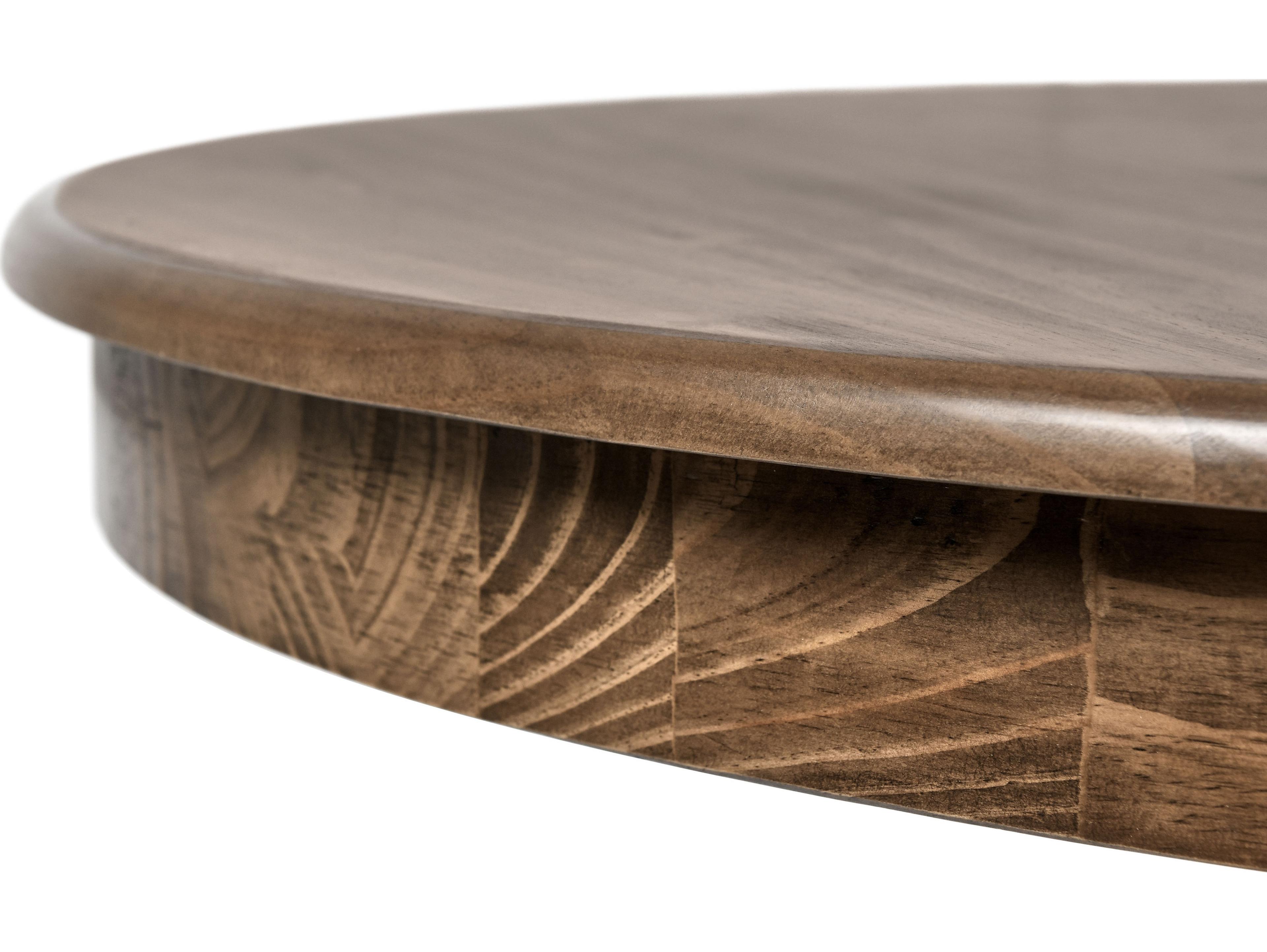 Classic Home Maxwell Round Wood Brown And Gold Dining Table