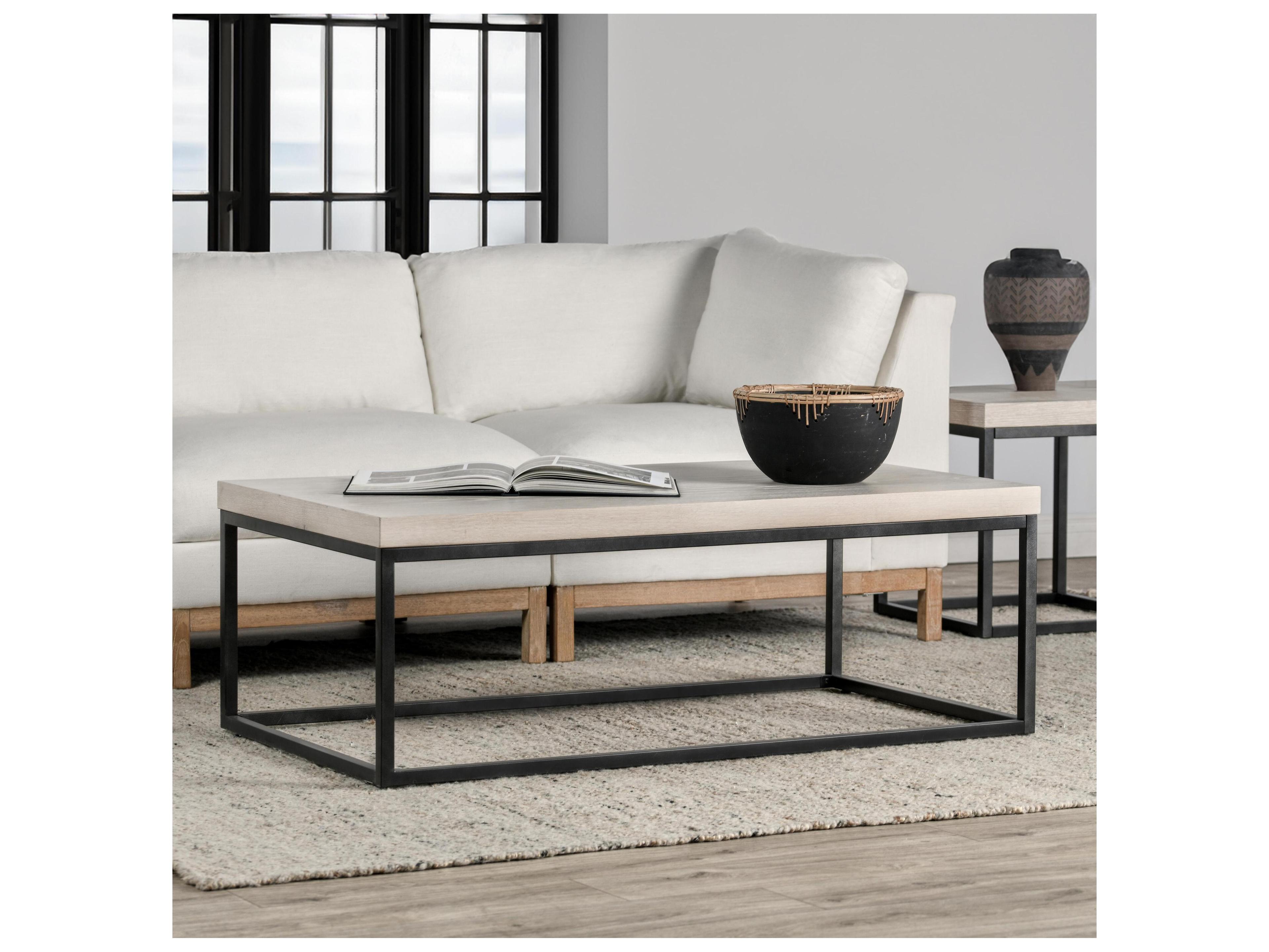 Classic Home Catta Rectangular Wood White Coffee Table