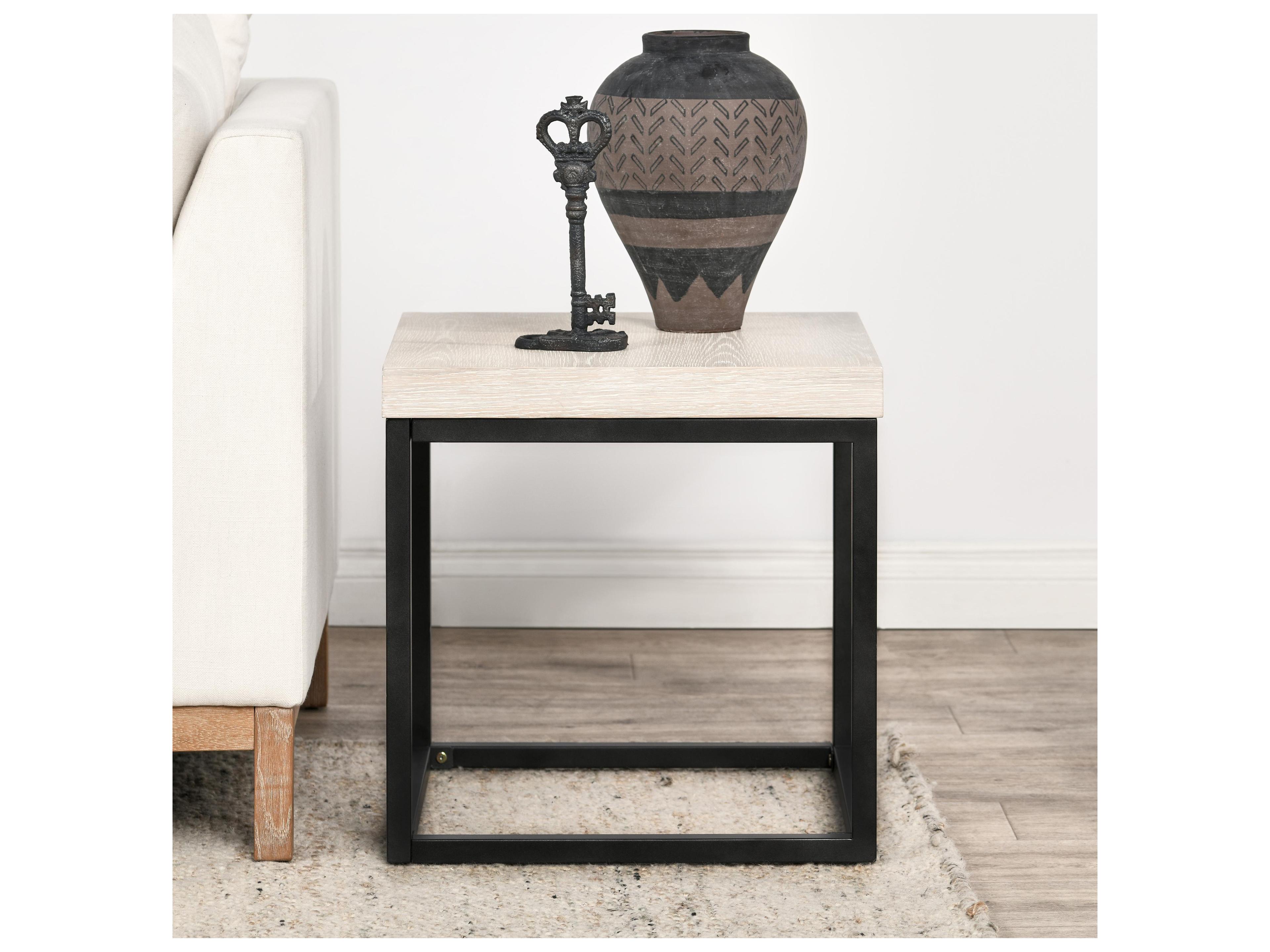 Classic Home Catta Square Wood White End Table