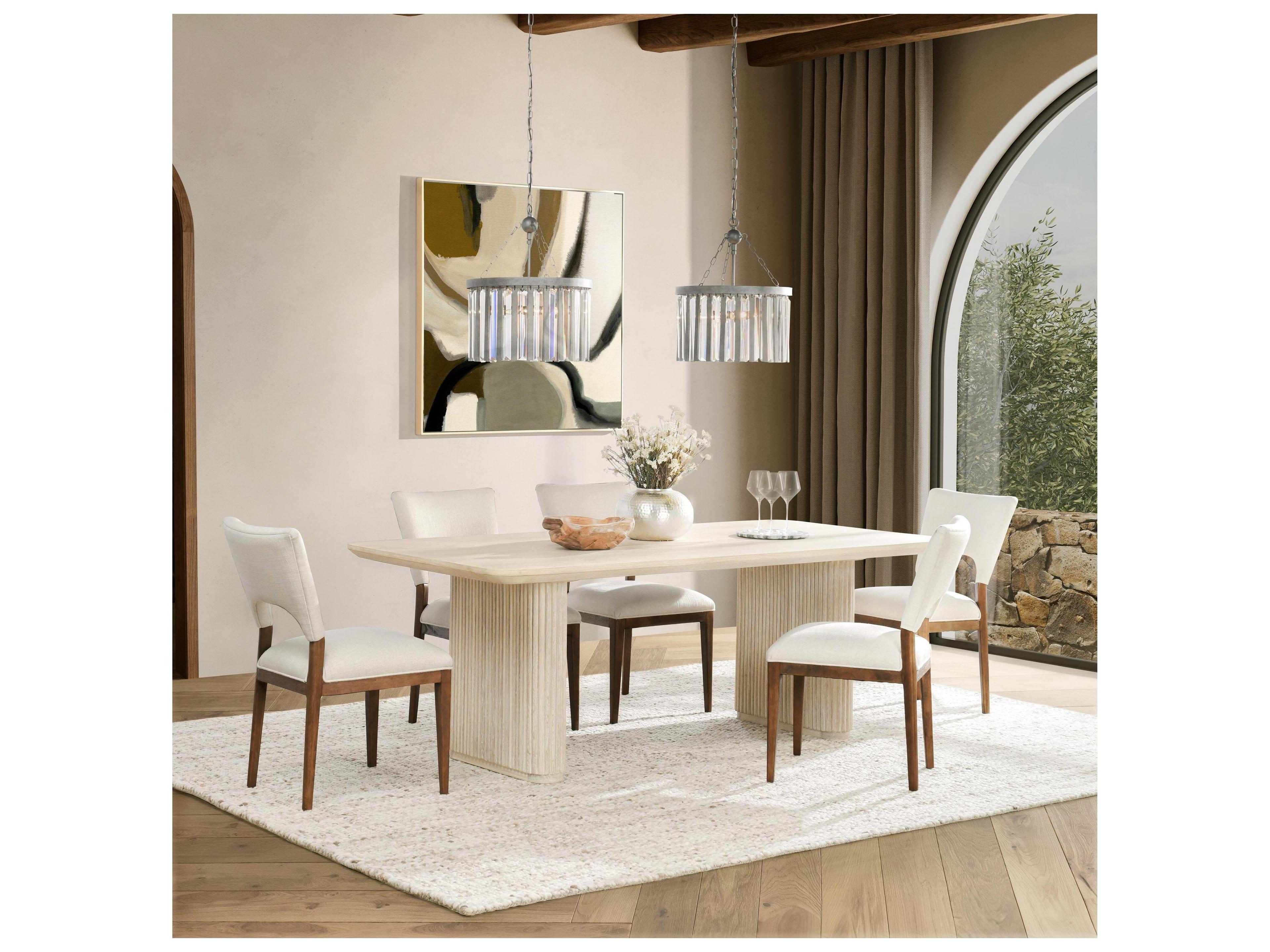 Classic Home Vander Rectangular Wood Cream Dining Table