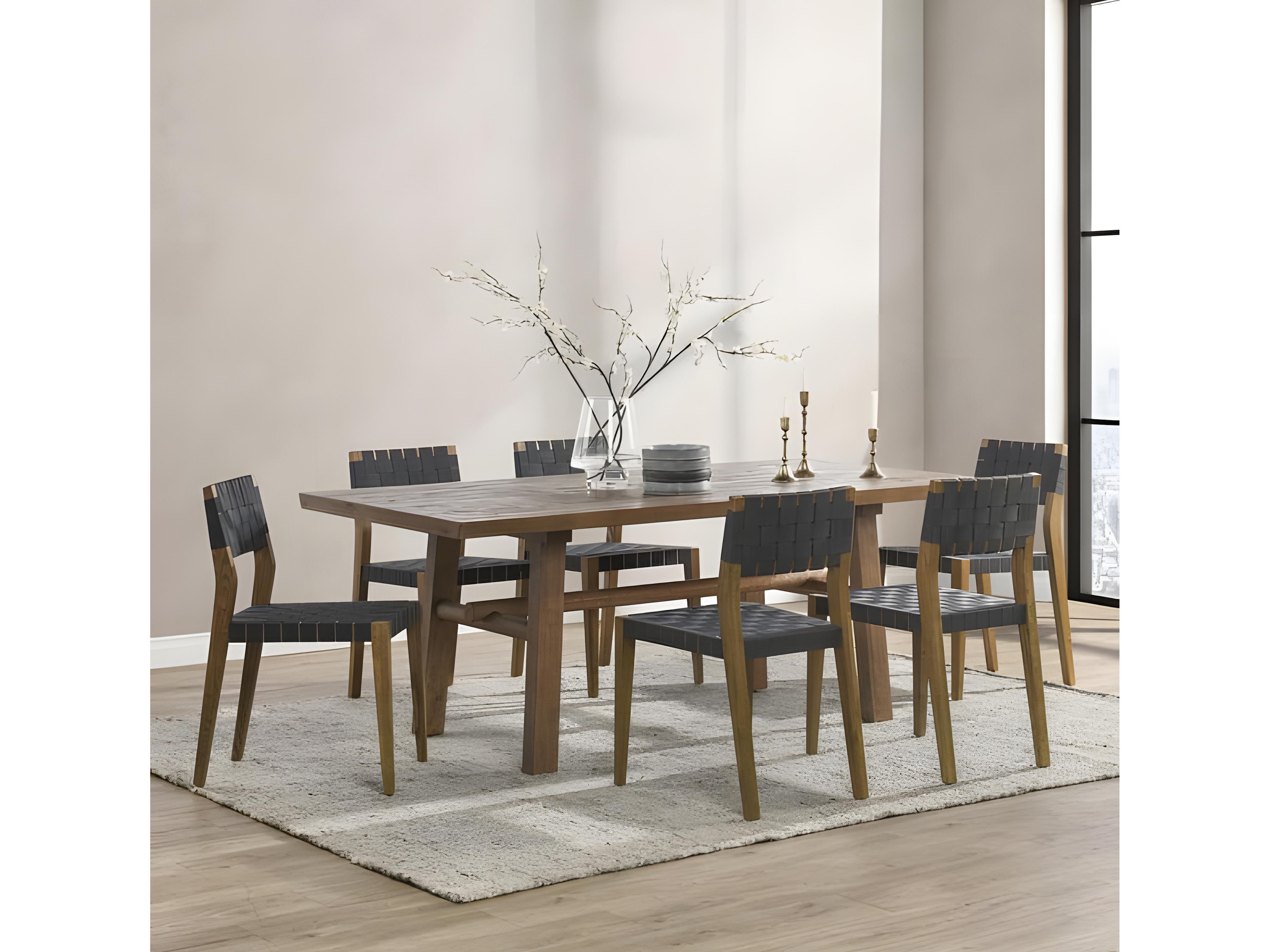 Classic Home Liana Rectangular Wood Brown Dining Table