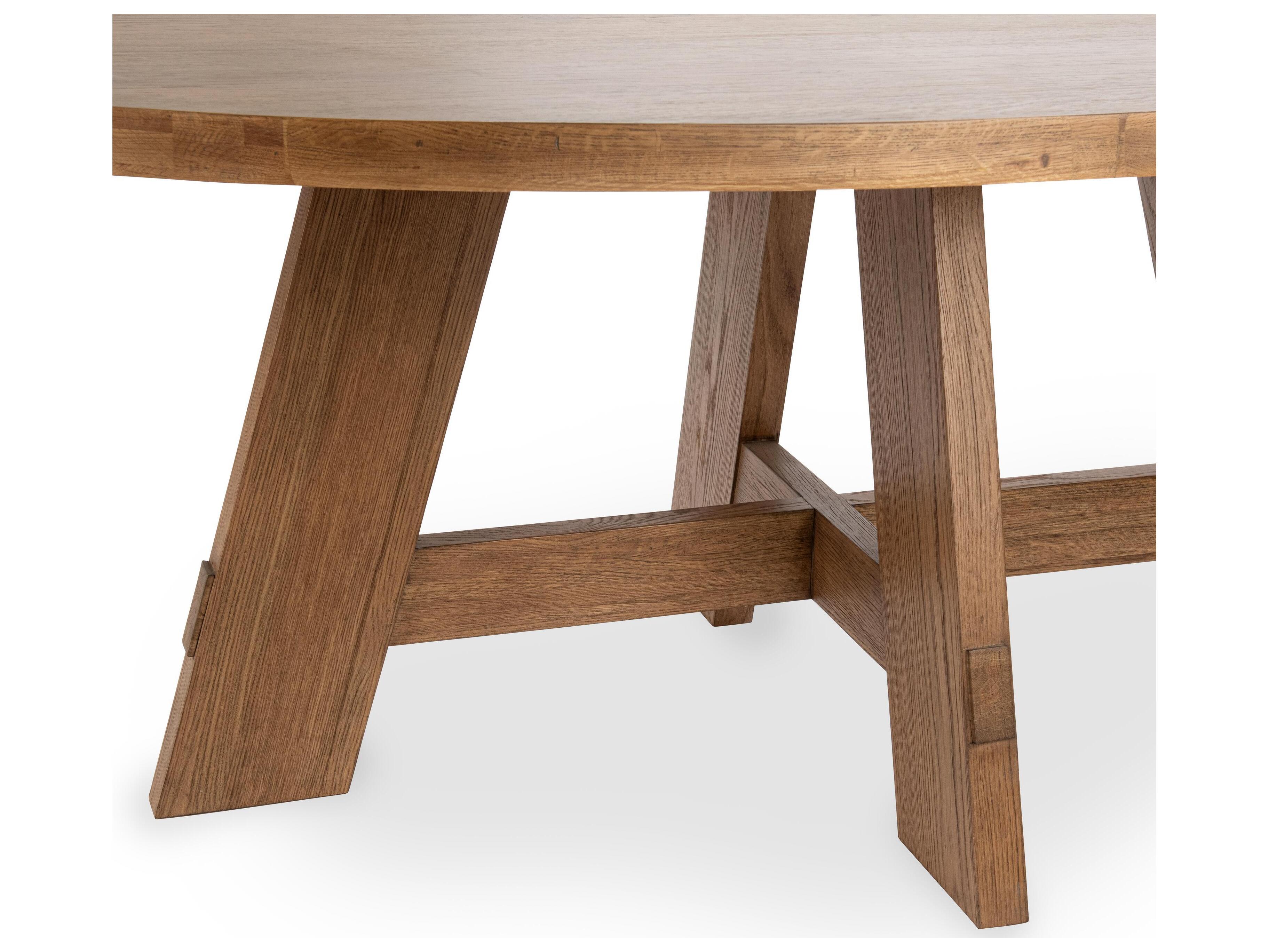Classic Home Crescent Oval Wood Natural Dining Table