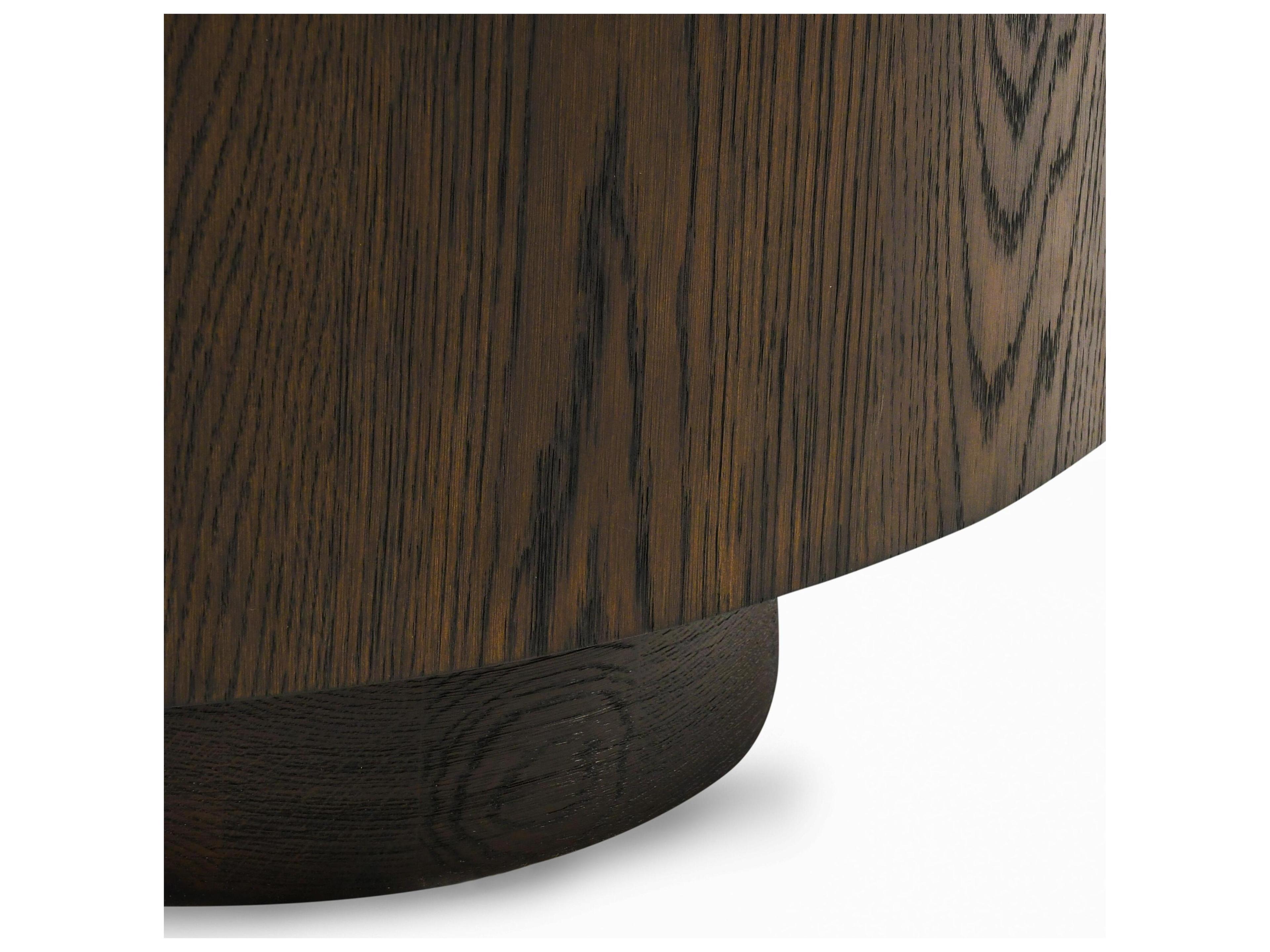 Classic Home Runa Round Wood Brown Coffee Table