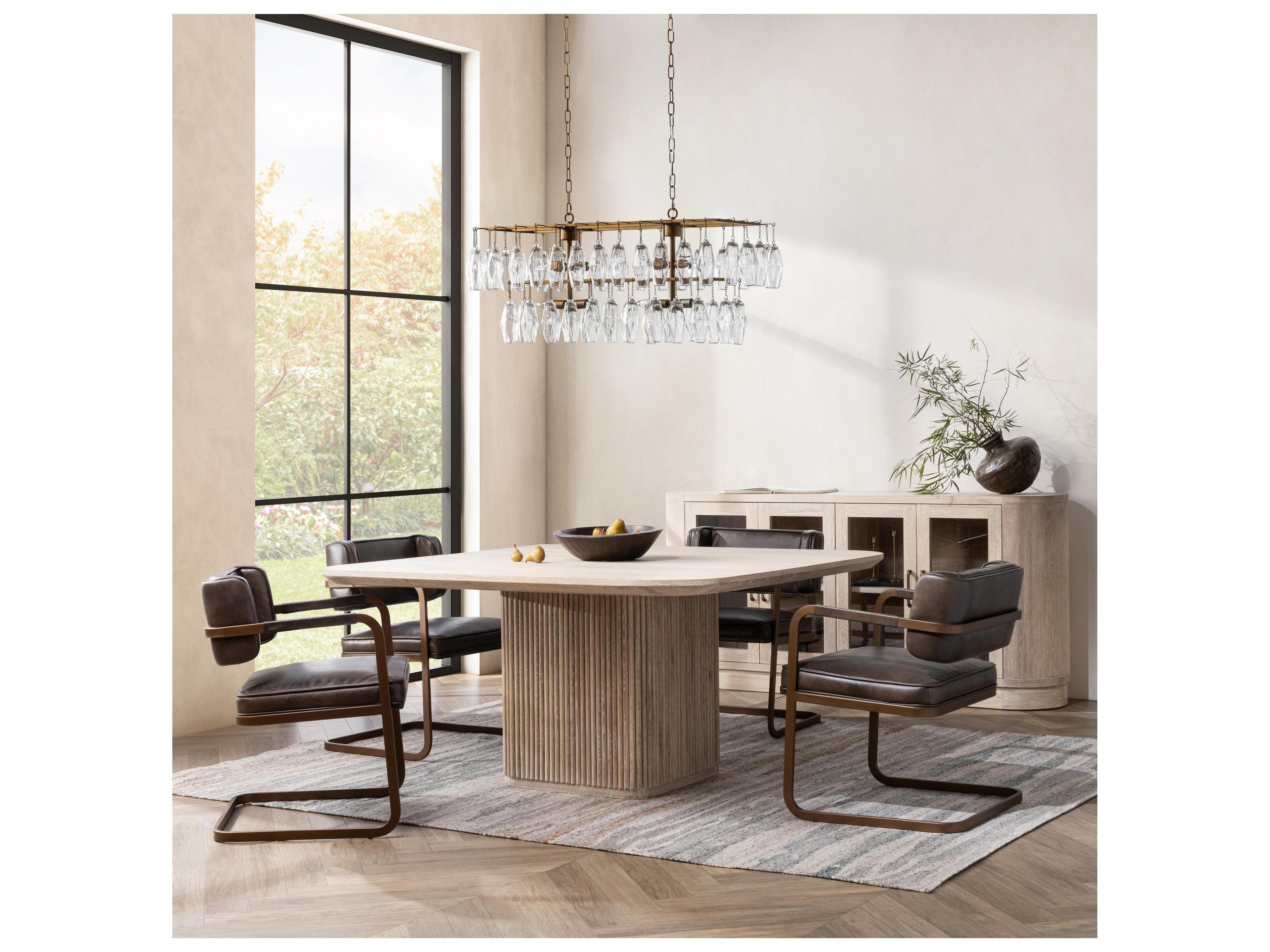 Classic Home Vander Square Wood White Wash Dining Table