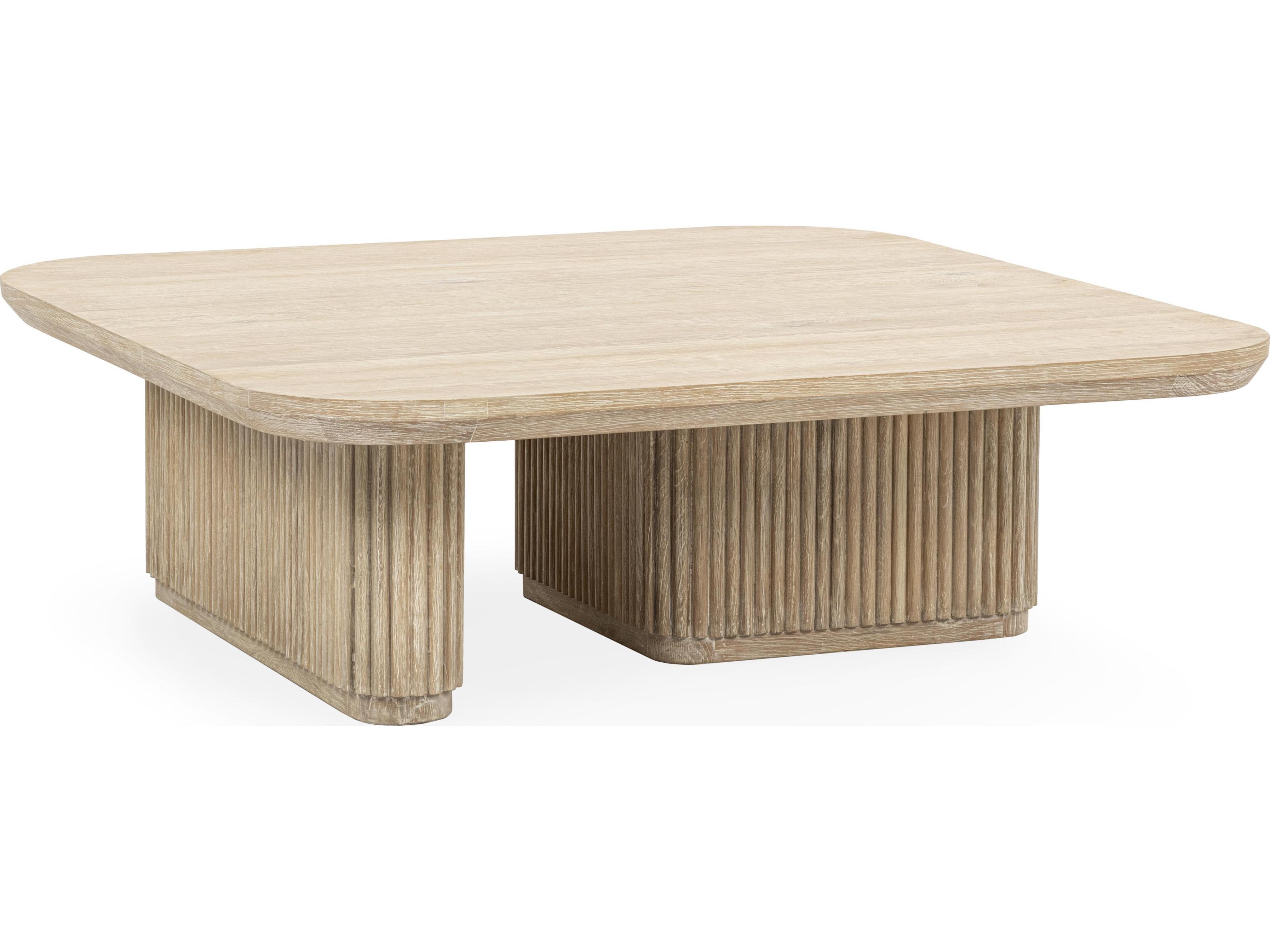 Classic Home Vander Square Wood Cream Washed Coffee Table