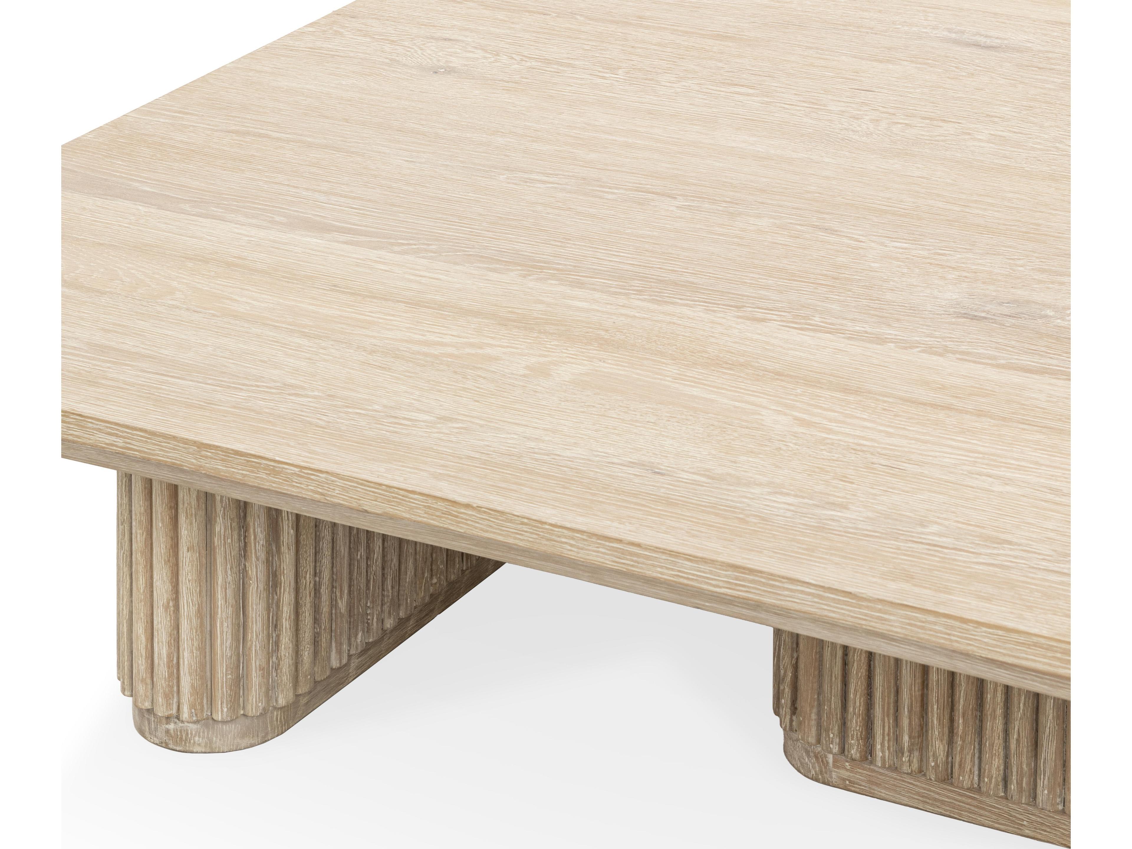 Classic Home Vander Square Wood Cream Washed Coffee Table