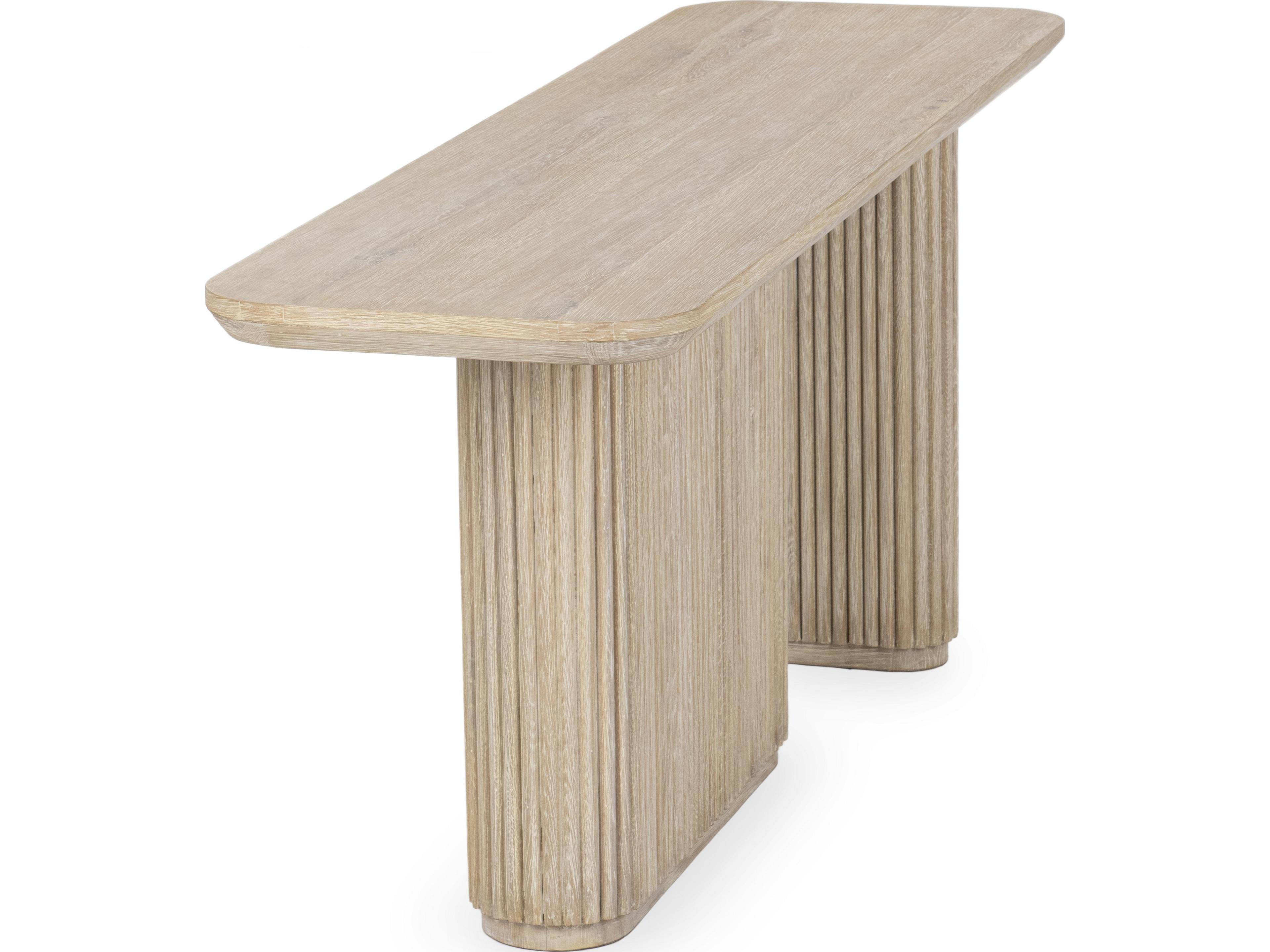 Classic Home Vander Rectangular Wood Cream Washed Console Table