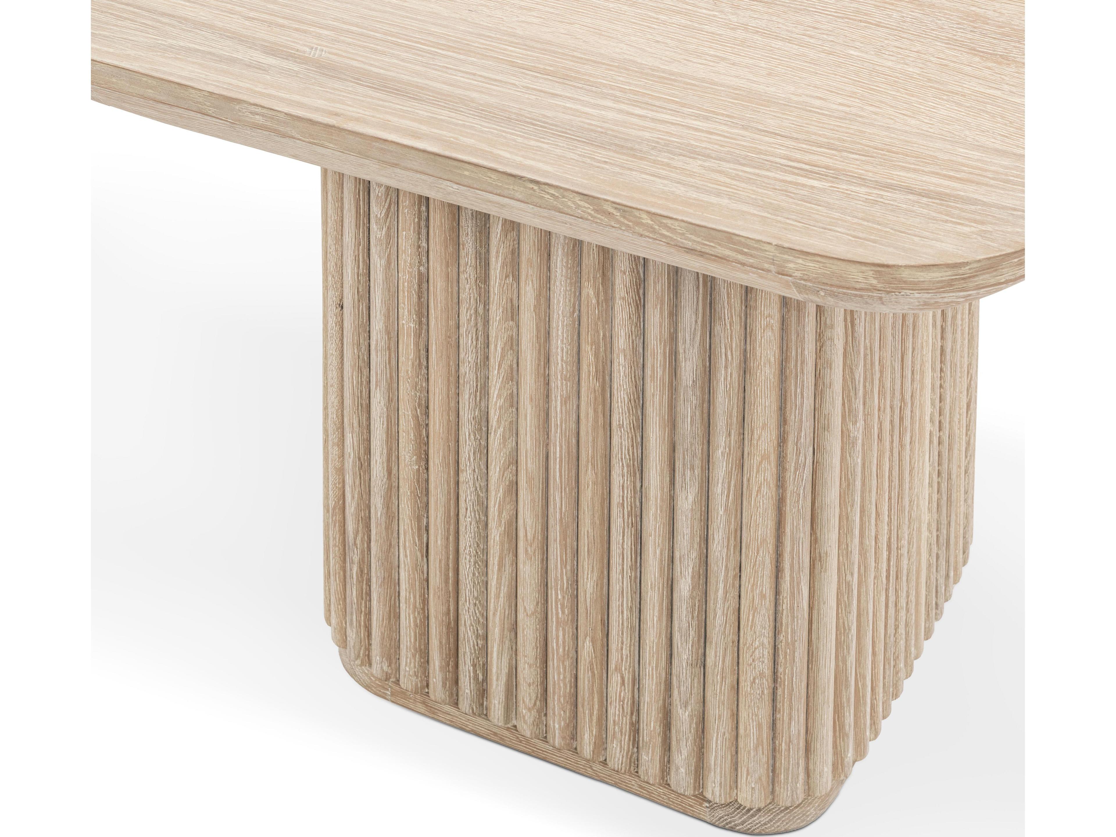 Classic Home Vander Square Wood Cream Washed End Table