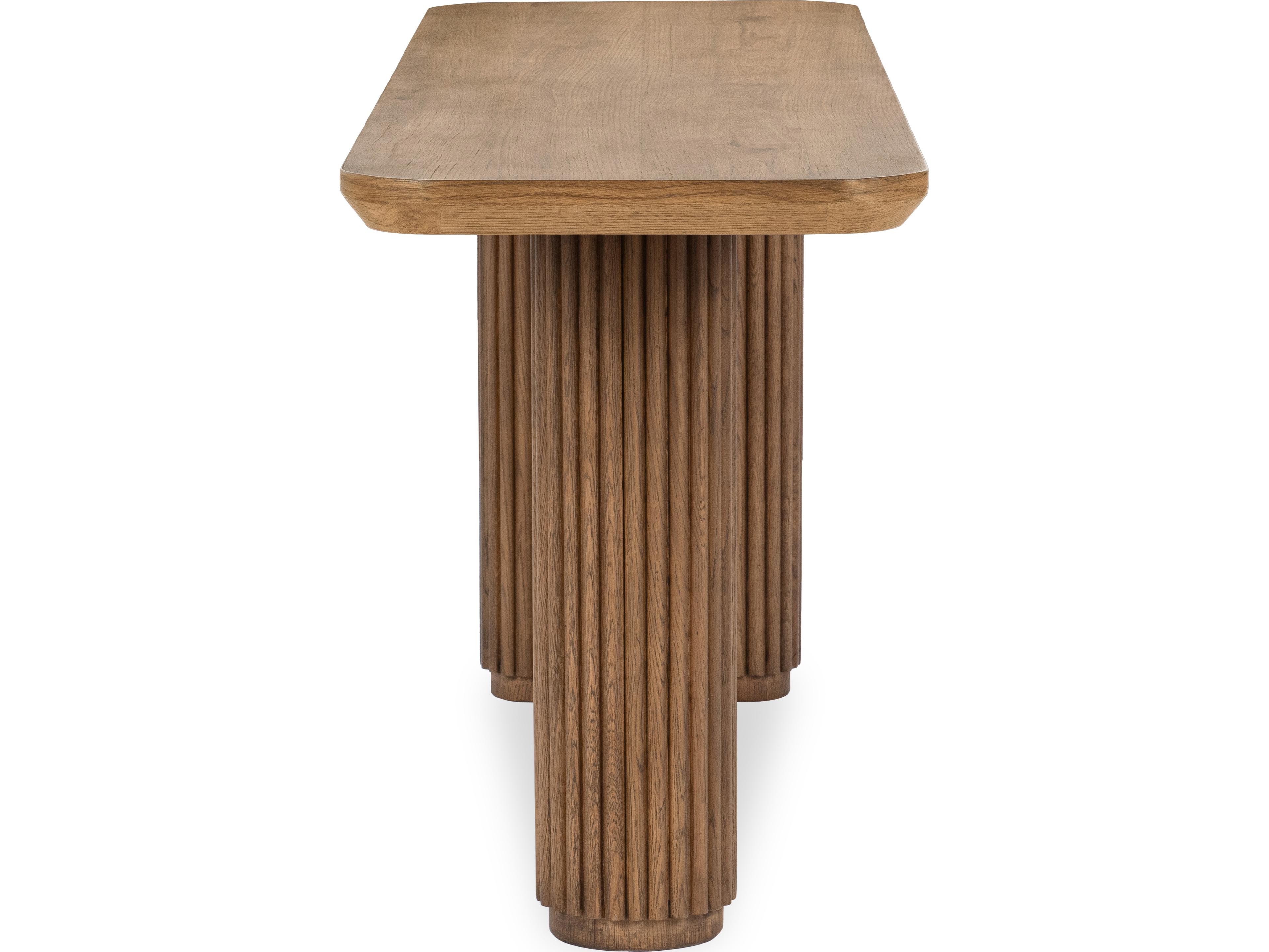 Classic Home Vander Rectangular Wood Tawny Brown Console Table