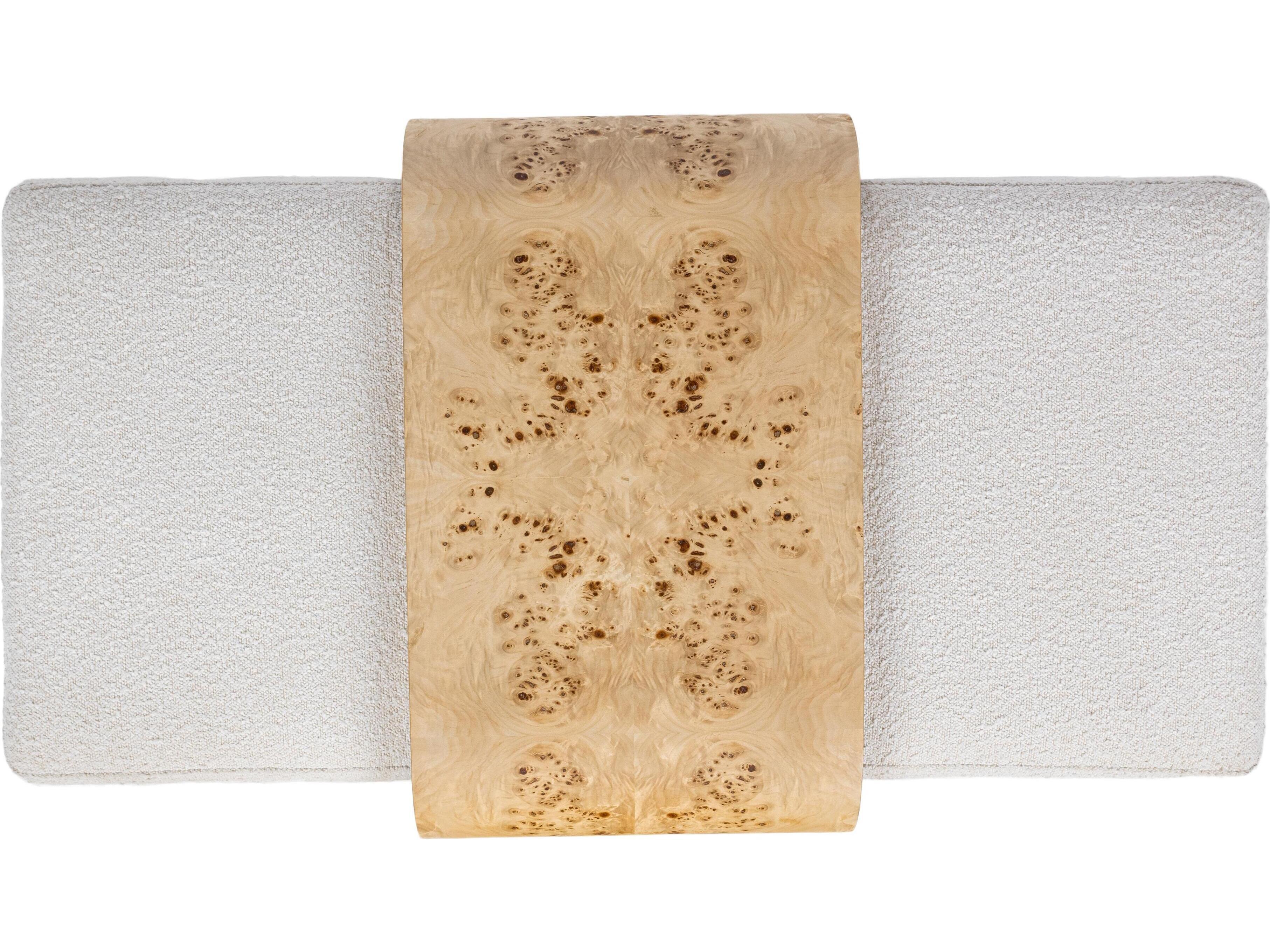 Classic Home Kenan Rectangular Fabric Creamy Ivory Coffee Table