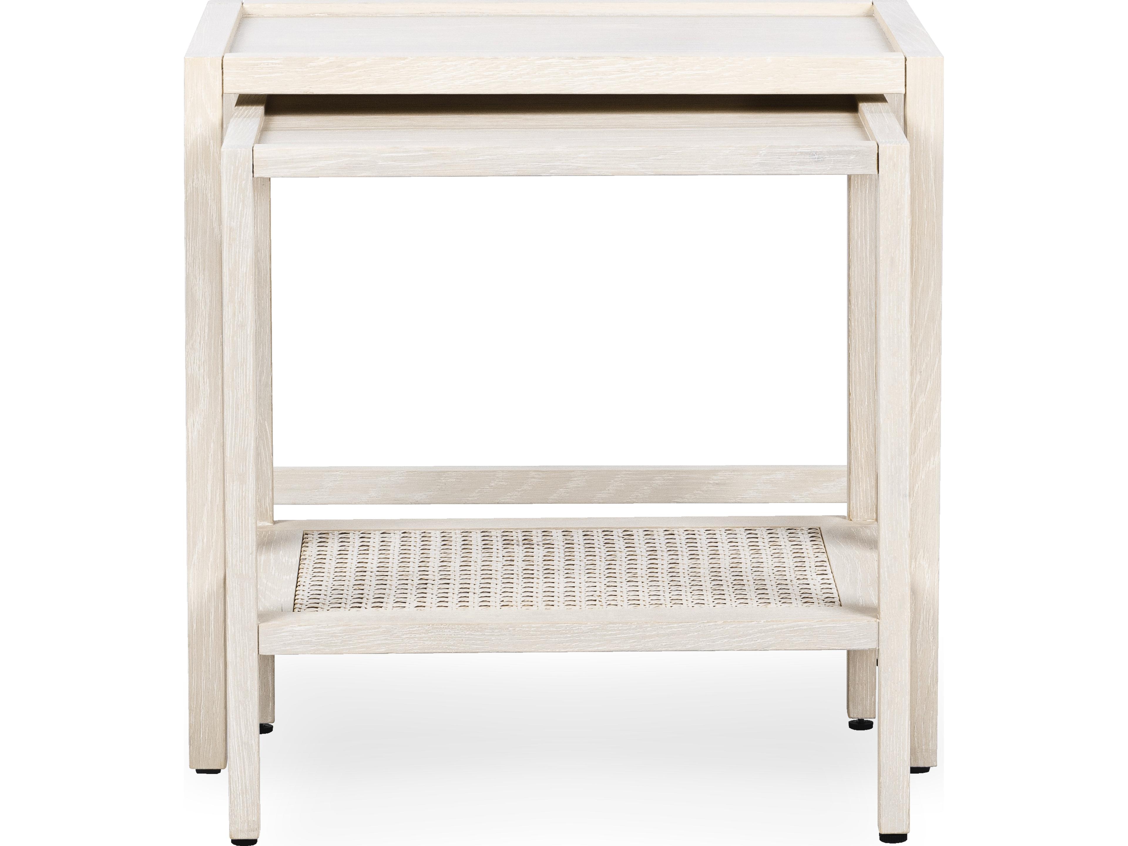 Classic Home Devin Rectangular Wood Milk White End Table