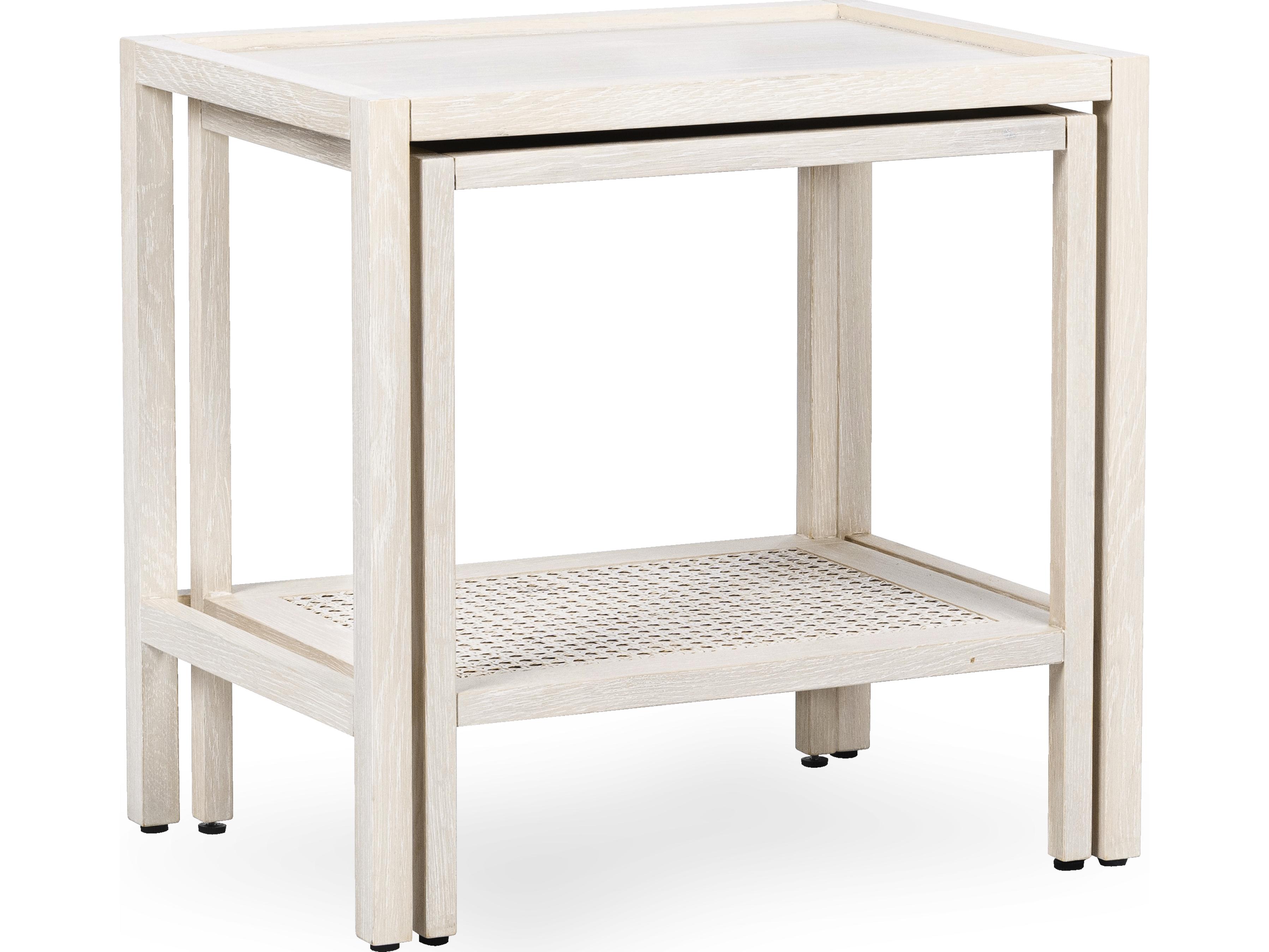 Classic Home Devin Rectangular Wood Milk White End Table