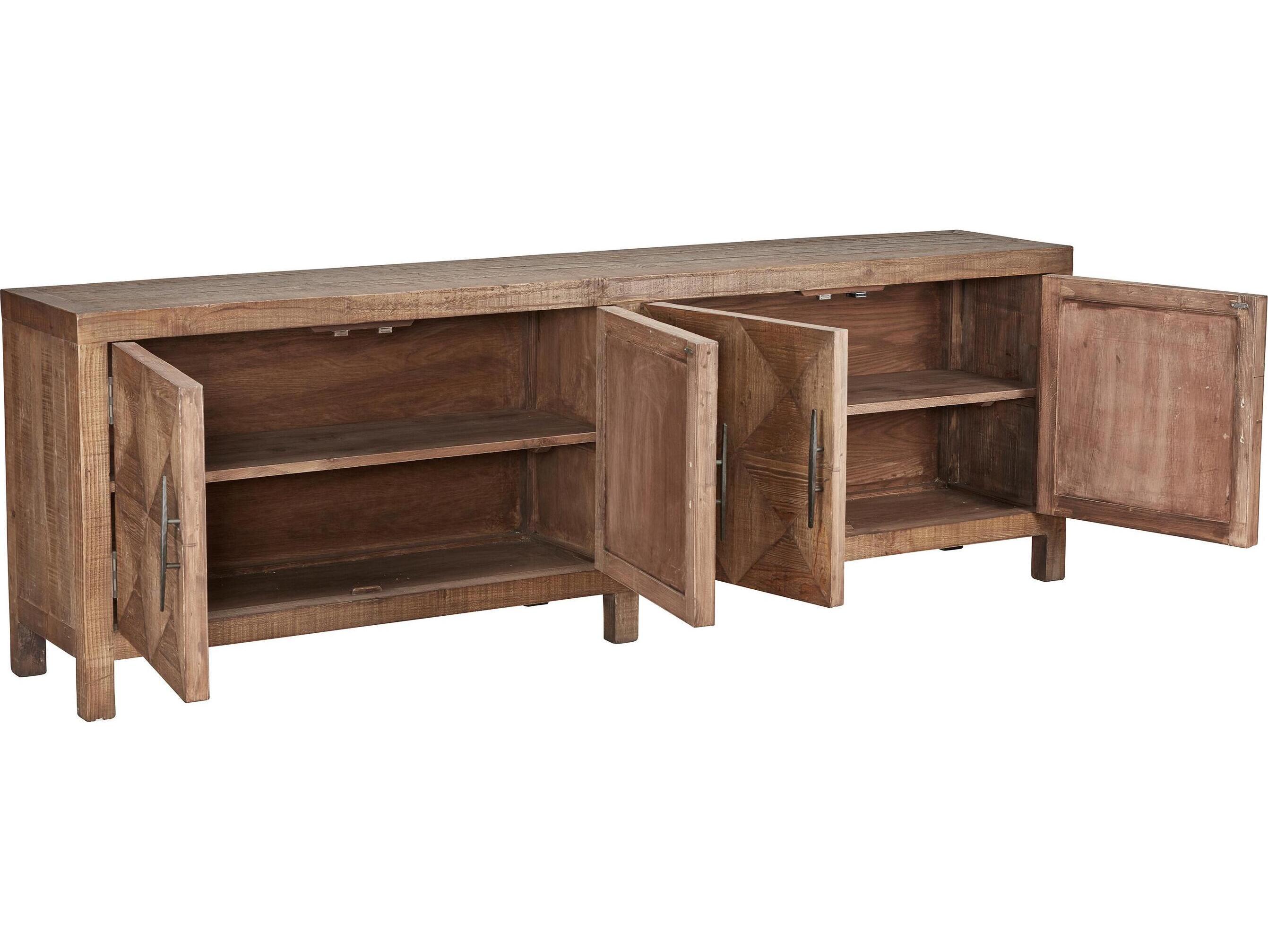 Classic Home Elani 103" Pine Wood Natural Brown Sideboard