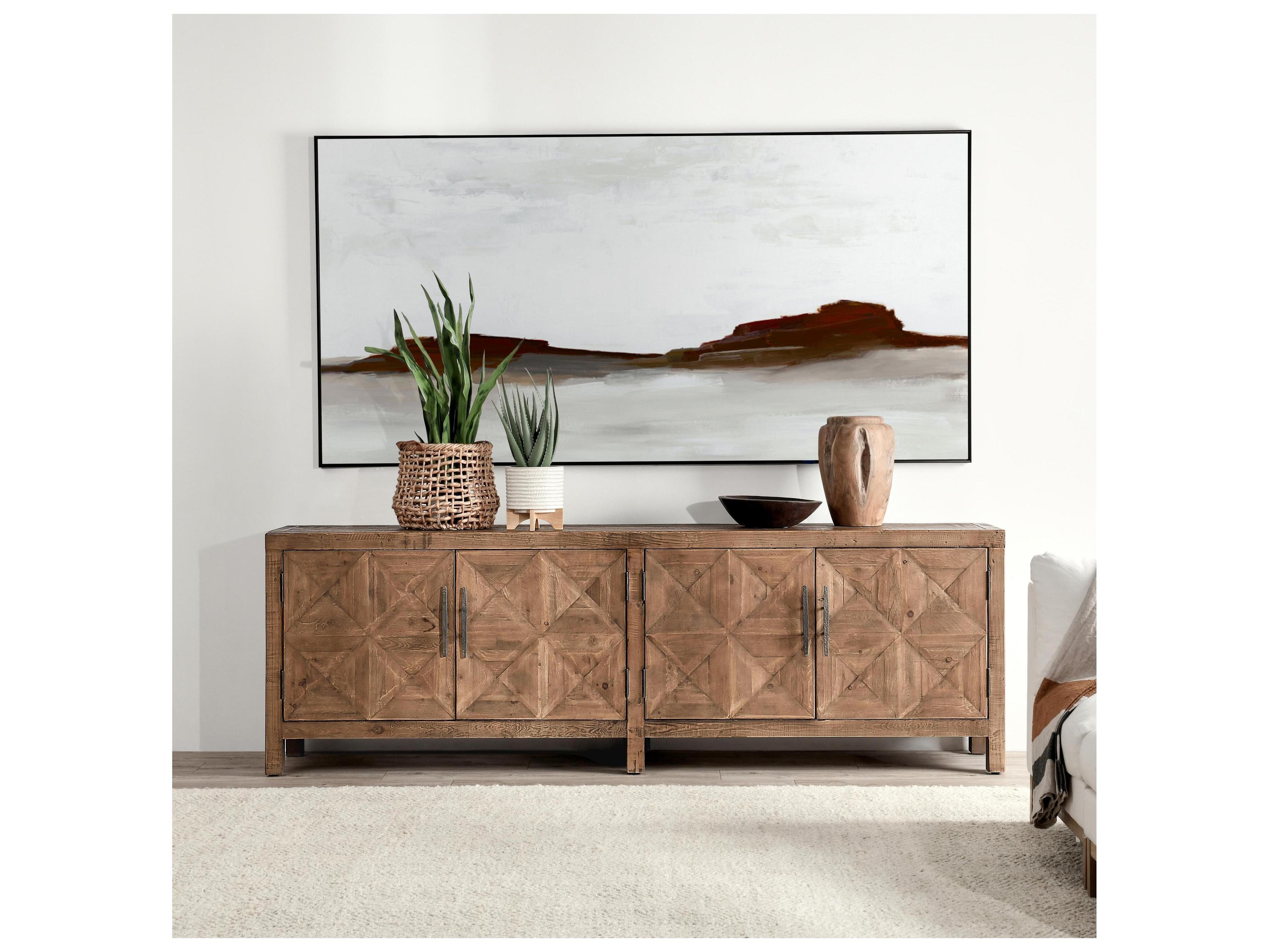 Classic Home Elani 103" Pine Wood Natural Brown Sideboard
