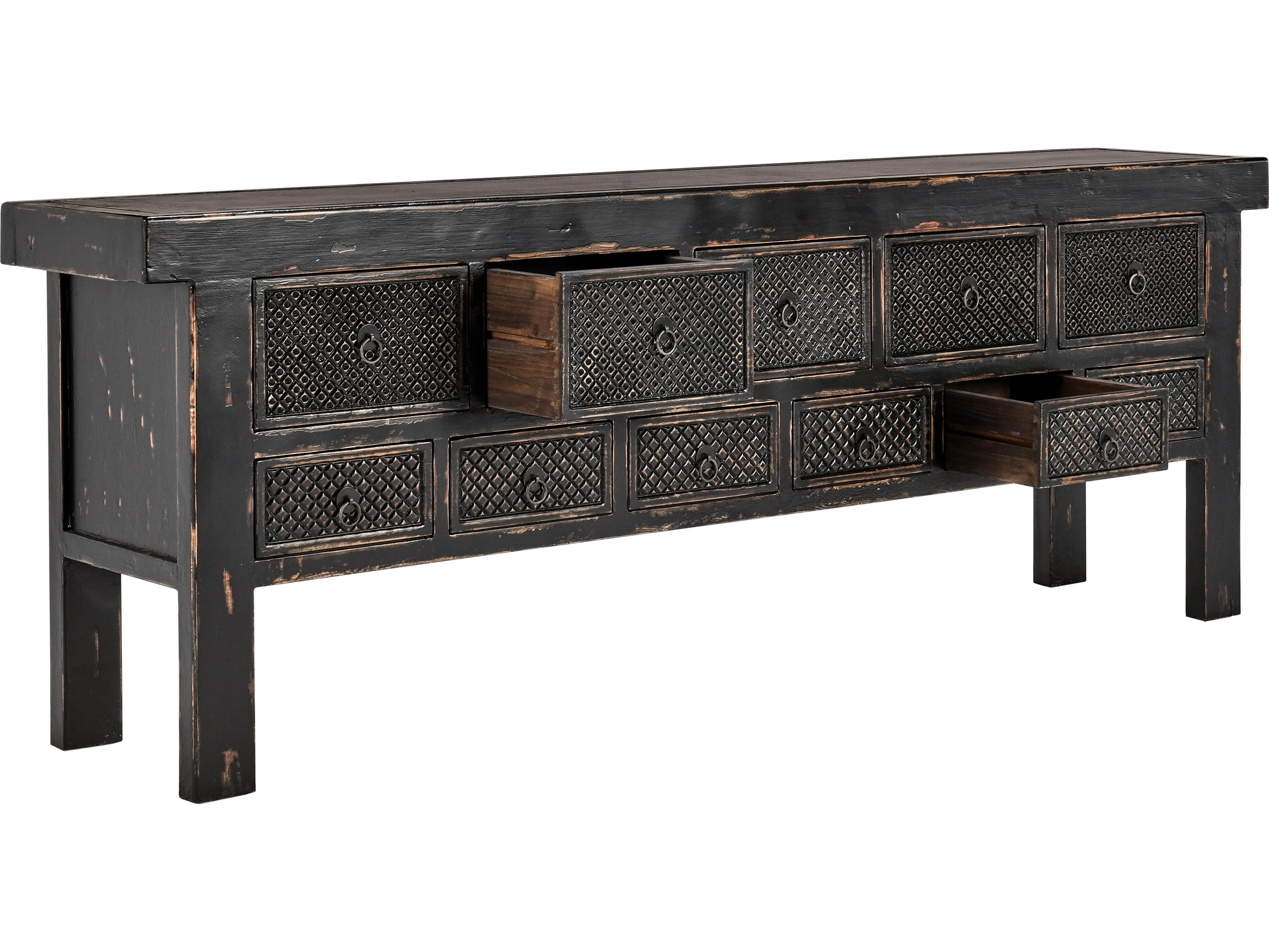 Classic Home Lahey Rectangular Wood Black Console Table