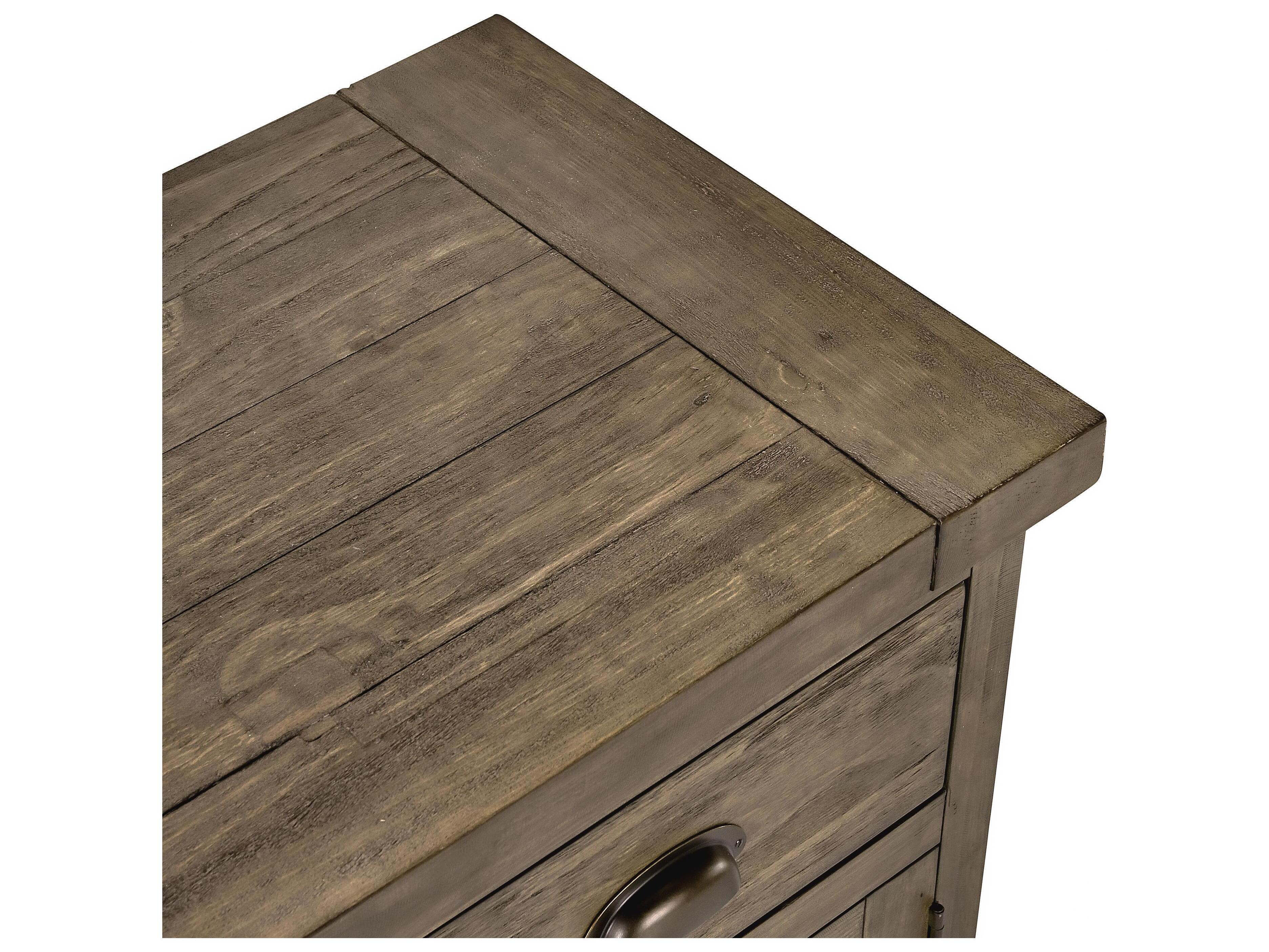 Classic Home Caleb 74" Pine Wood Distressed Brown Sideboard