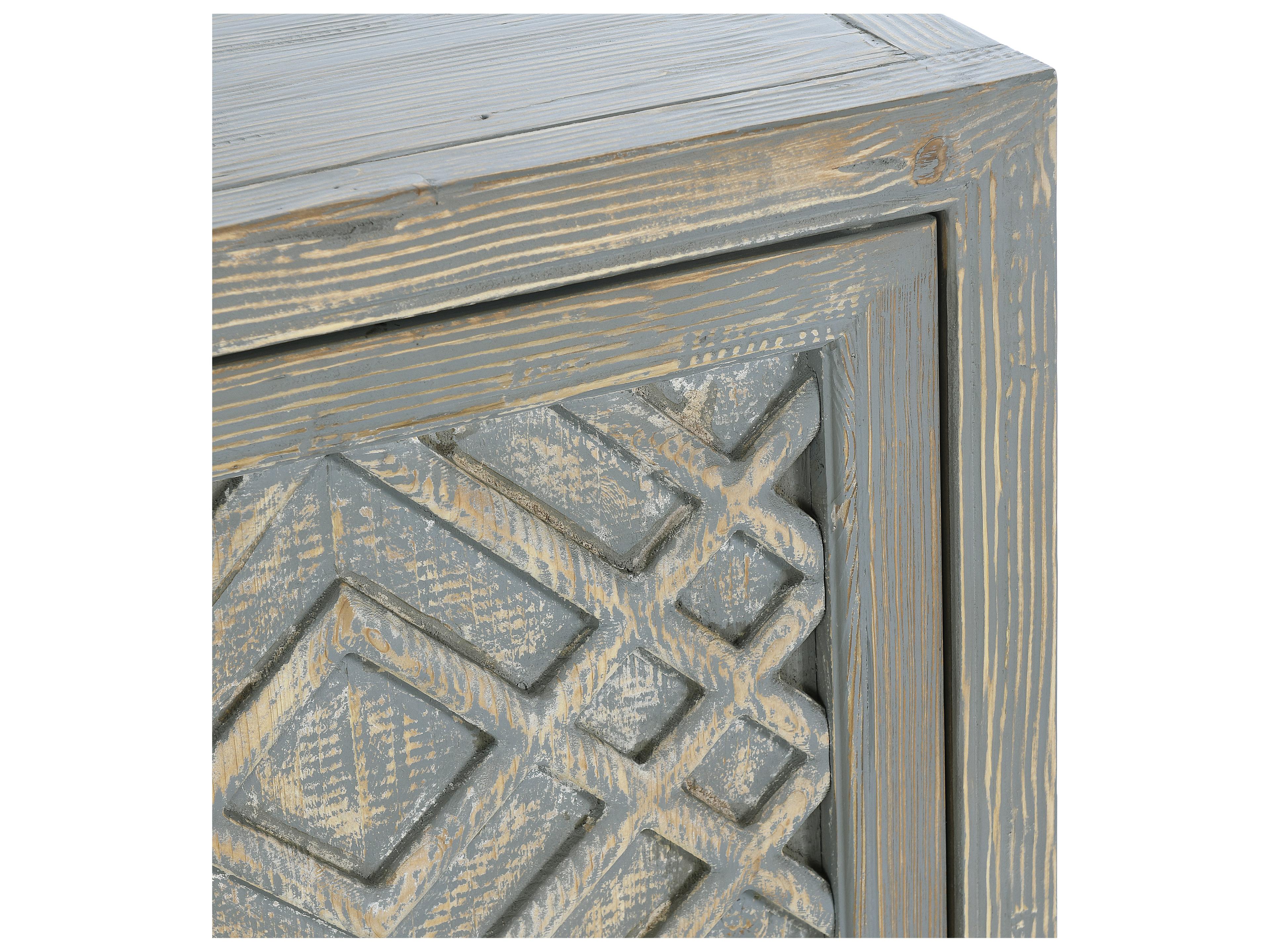 Classic Home Antigua 85" Pine Wood Antique Blue Sideboard