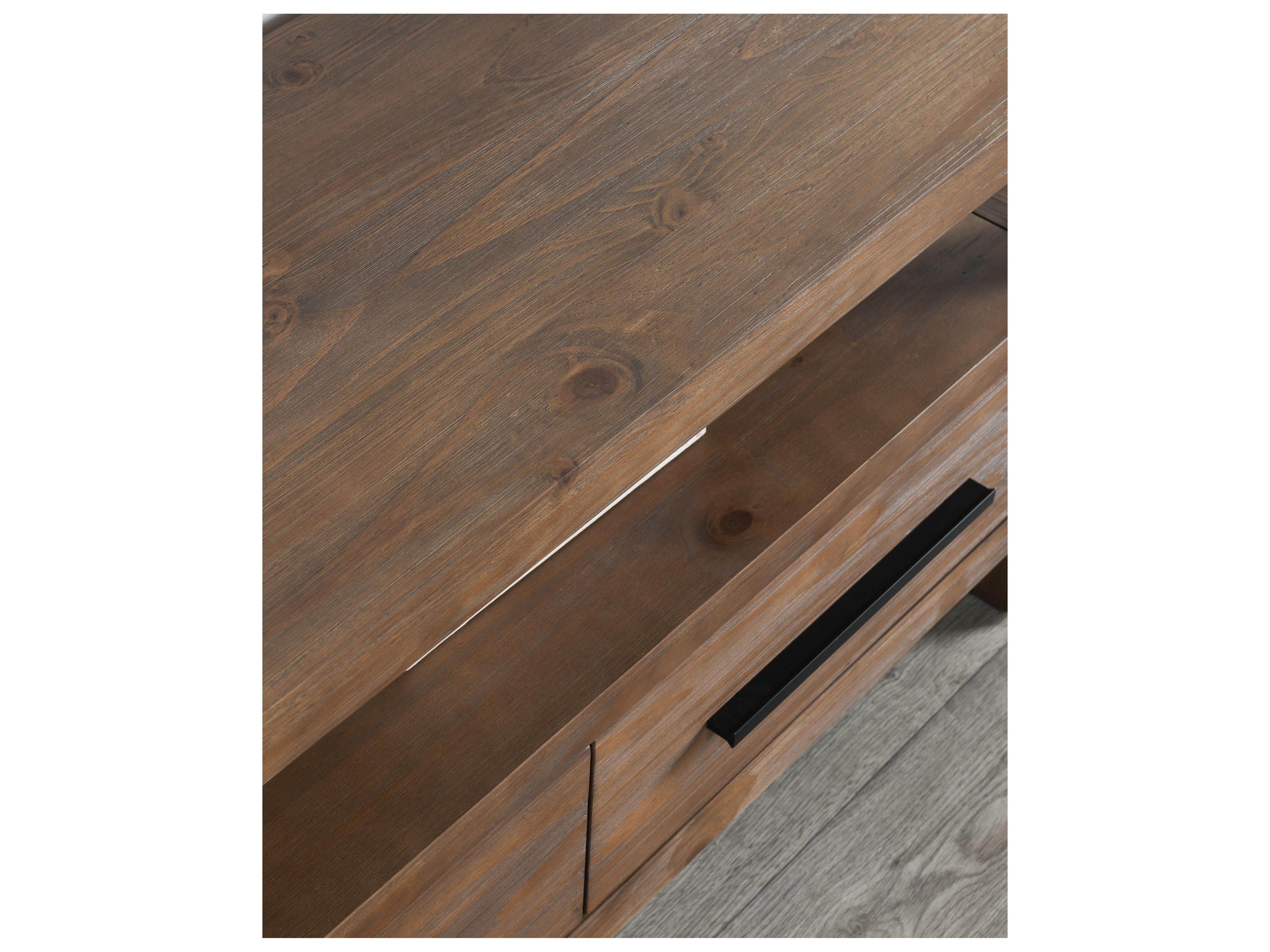 Classic Home Fenmore 66" Pine Wood Almond Brown Media Console