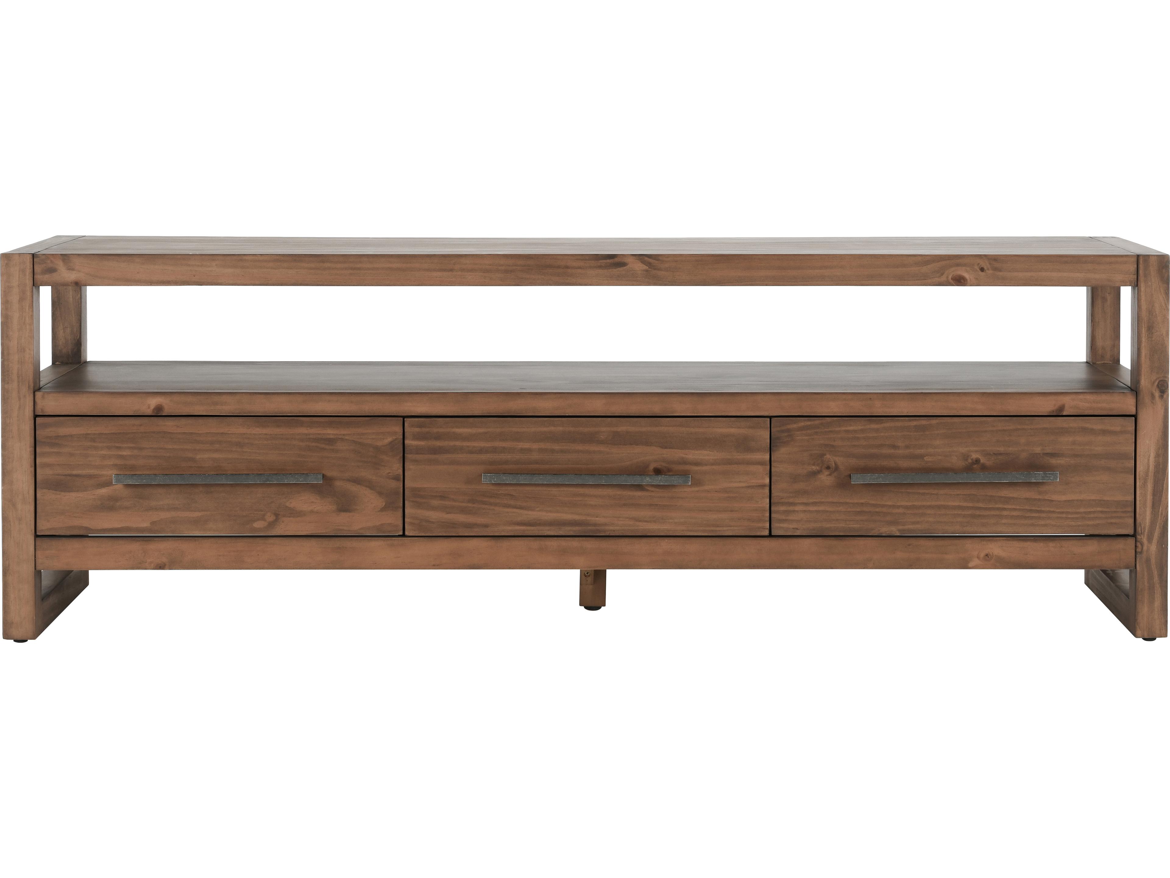 Classic Home Fenmore 66" Pine Wood Almond Brown Media Console