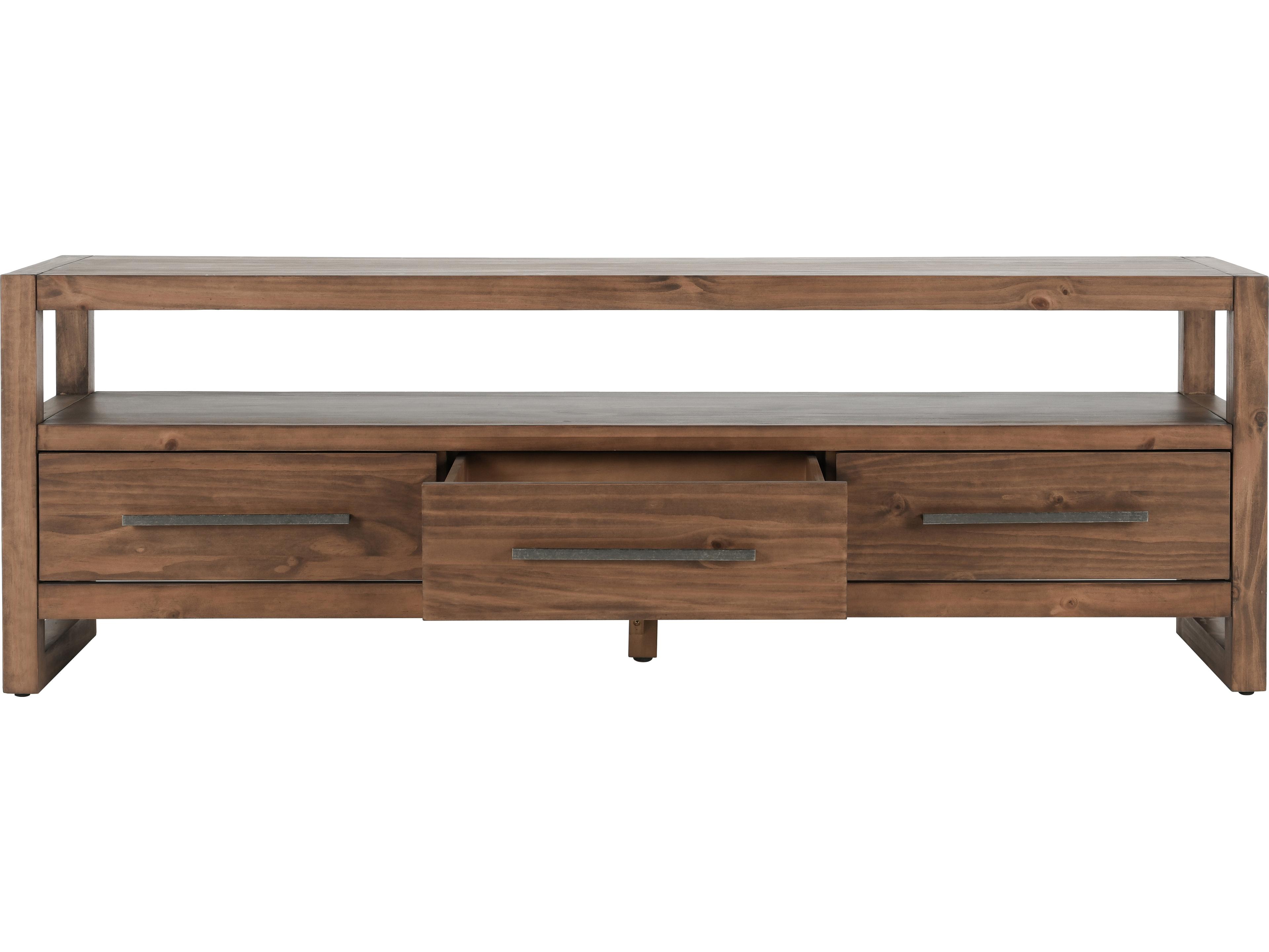 Classic Home Fenmore 66" Pine Wood Almond Brown Media Console