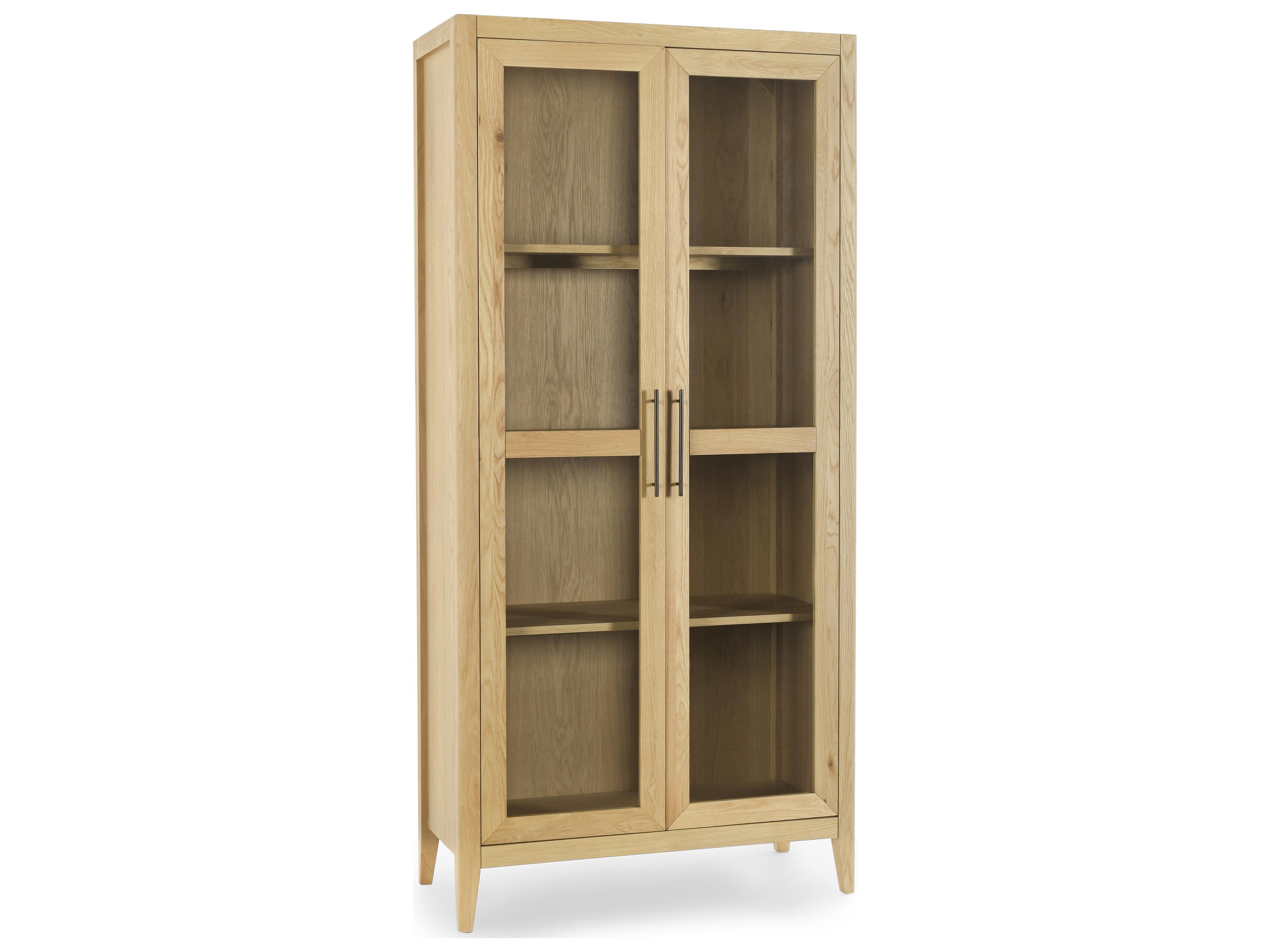 Classic Home Beechgrove Oak Wood Natural Brown Display Cabinet