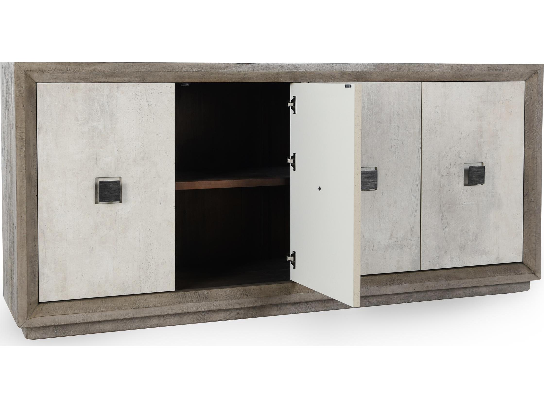 Classic Home Denver 80" Pine Wood Distressed Gray Sideboard