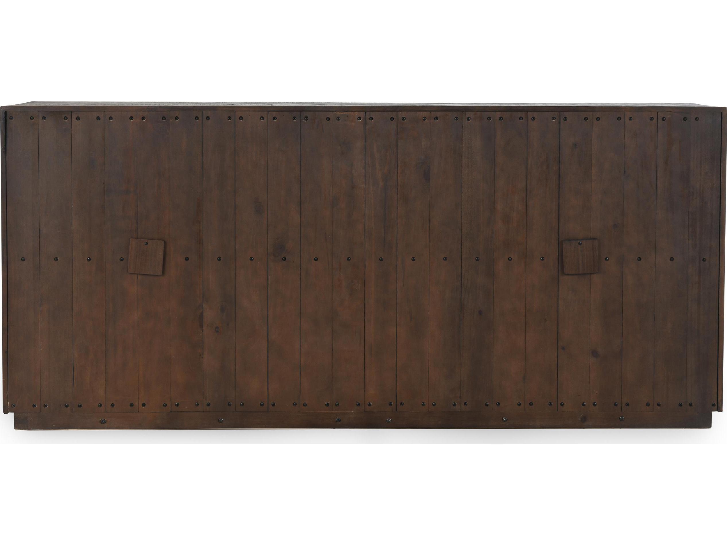 Classic Home Denver 80" Pine Wood Distressed Gray Sideboard