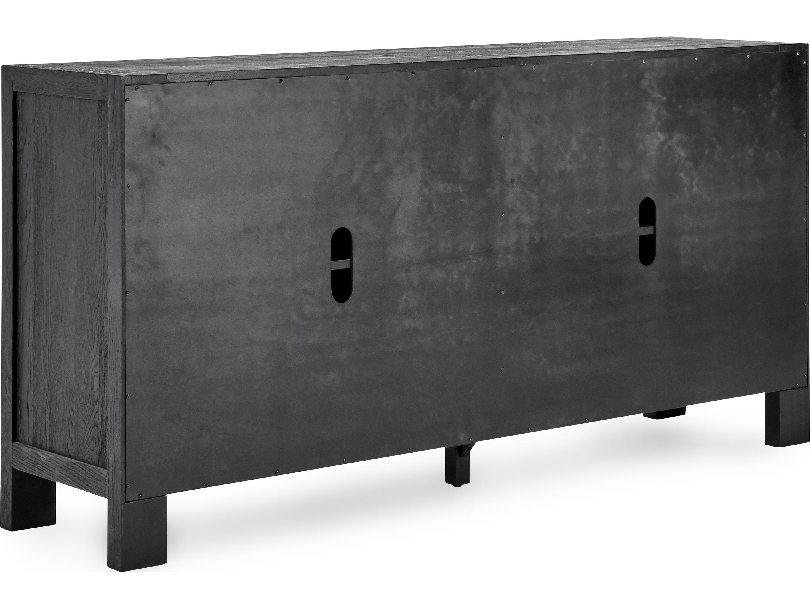 Classic Home Parsons 72" Oak Wood Matte Black Sideboard