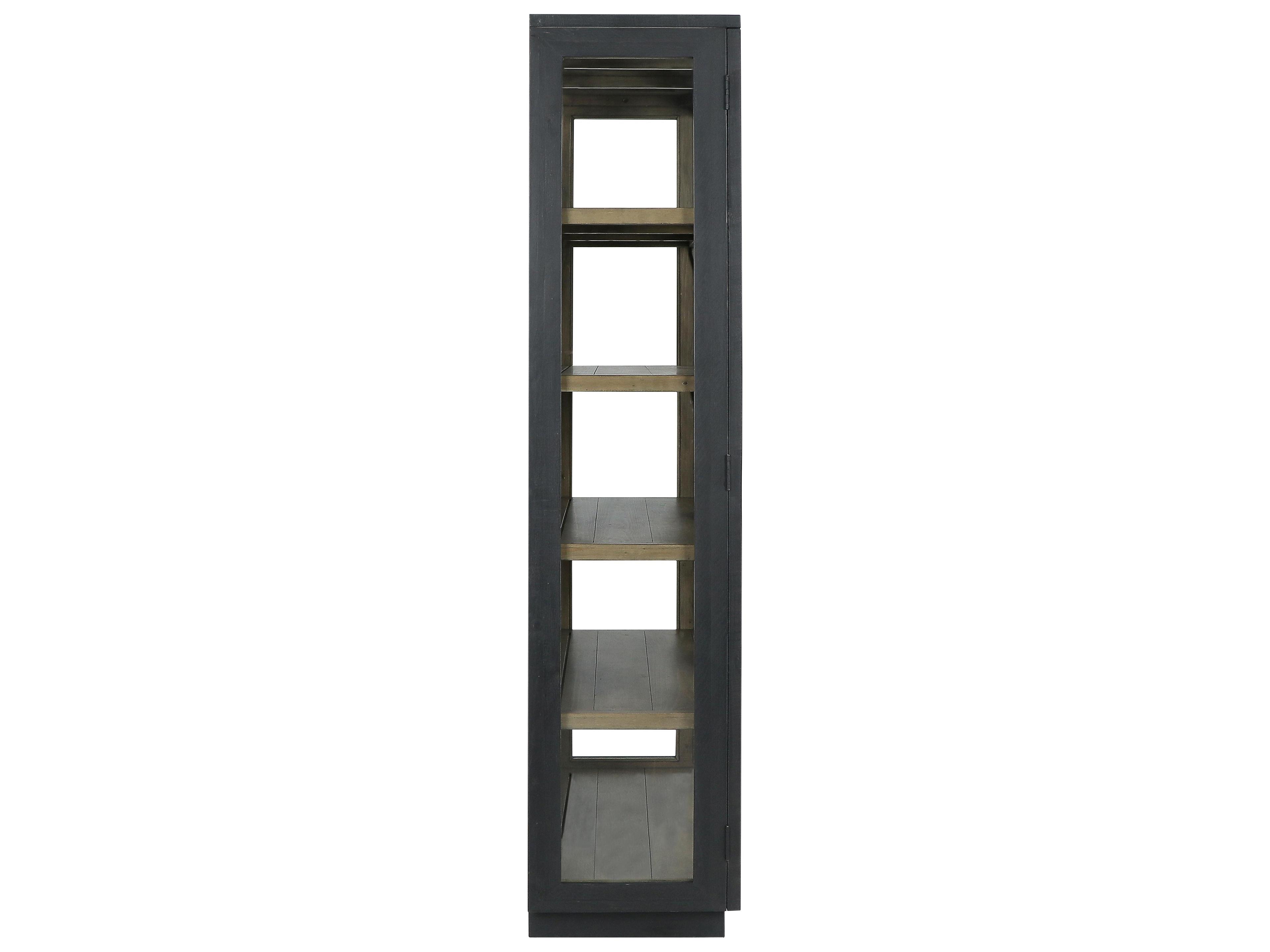 Classic Home Larson Pine Wood Black Display Cabinet