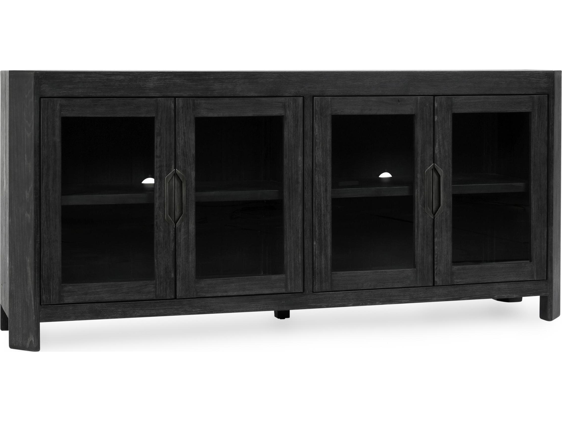 Classic Home Macurthur Oak Wood Black Display Cabinet