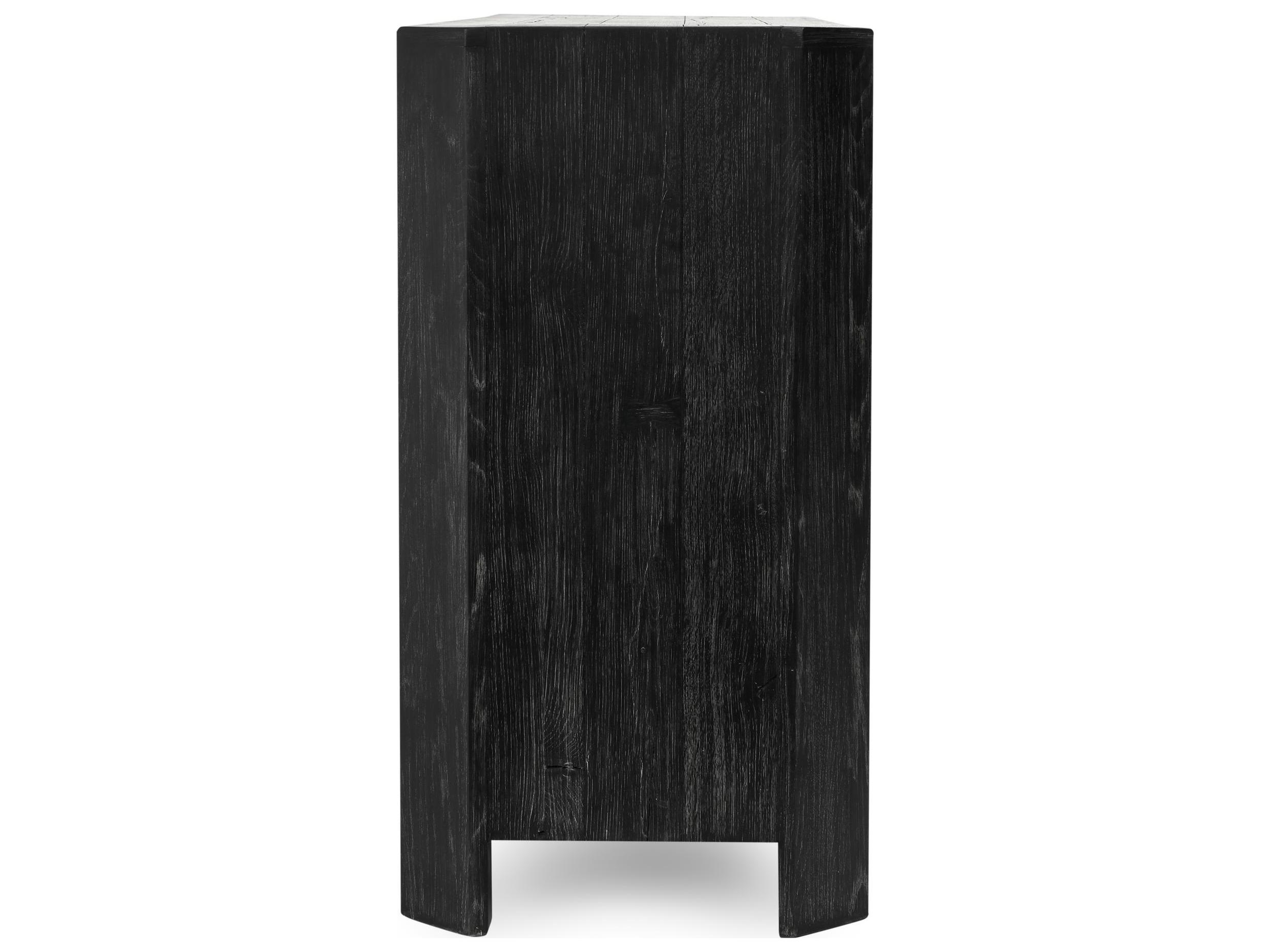 Classic Home Macurthur Oak Wood Black Display Cabinet