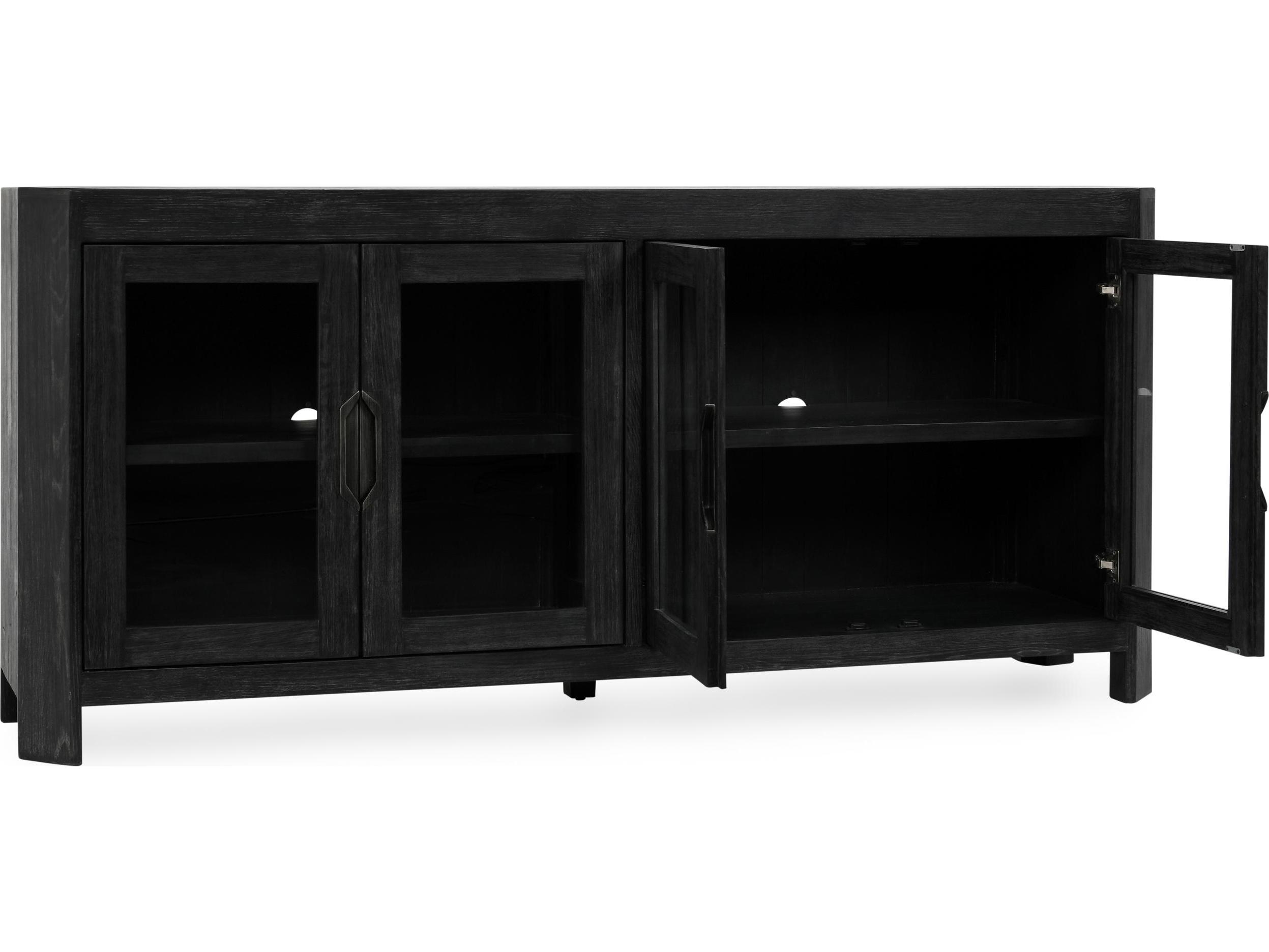 Classic Home Macurthur Oak Wood Black Display Cabinet