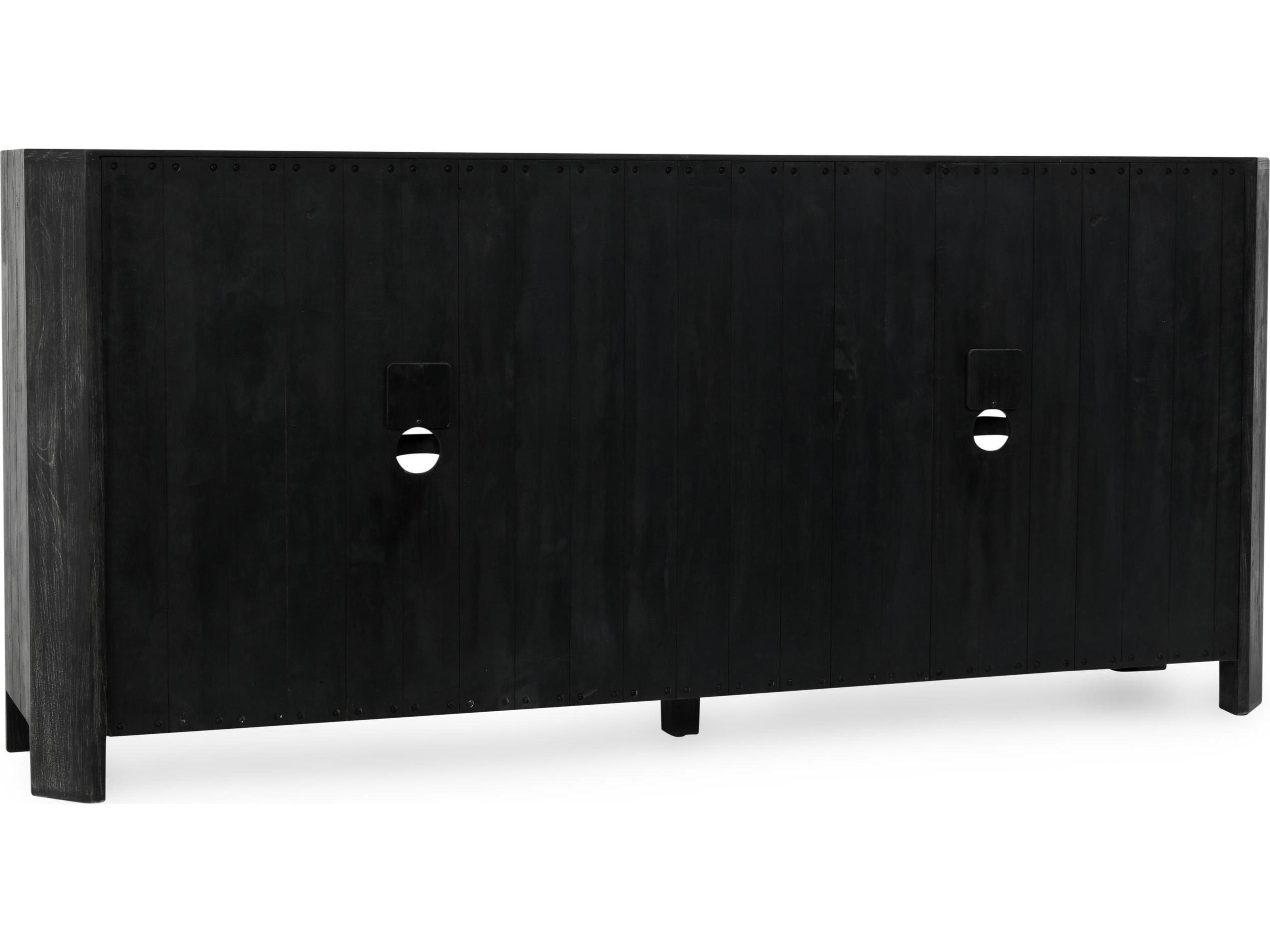 Classic Home Macurthur Oak Wood Black Display Cabinet