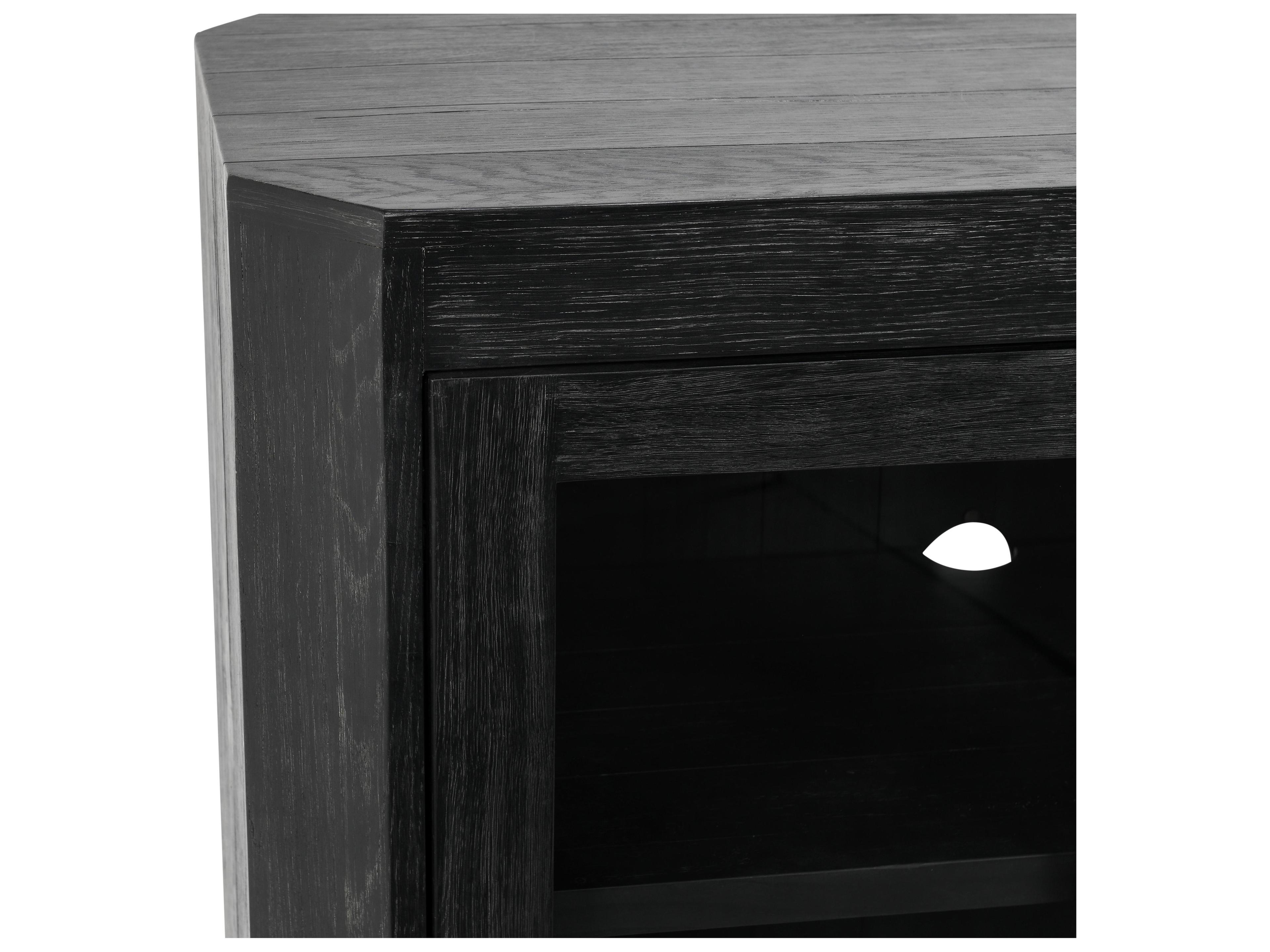 Classic Home Macurthur Oak Wood Black Display Cabinet