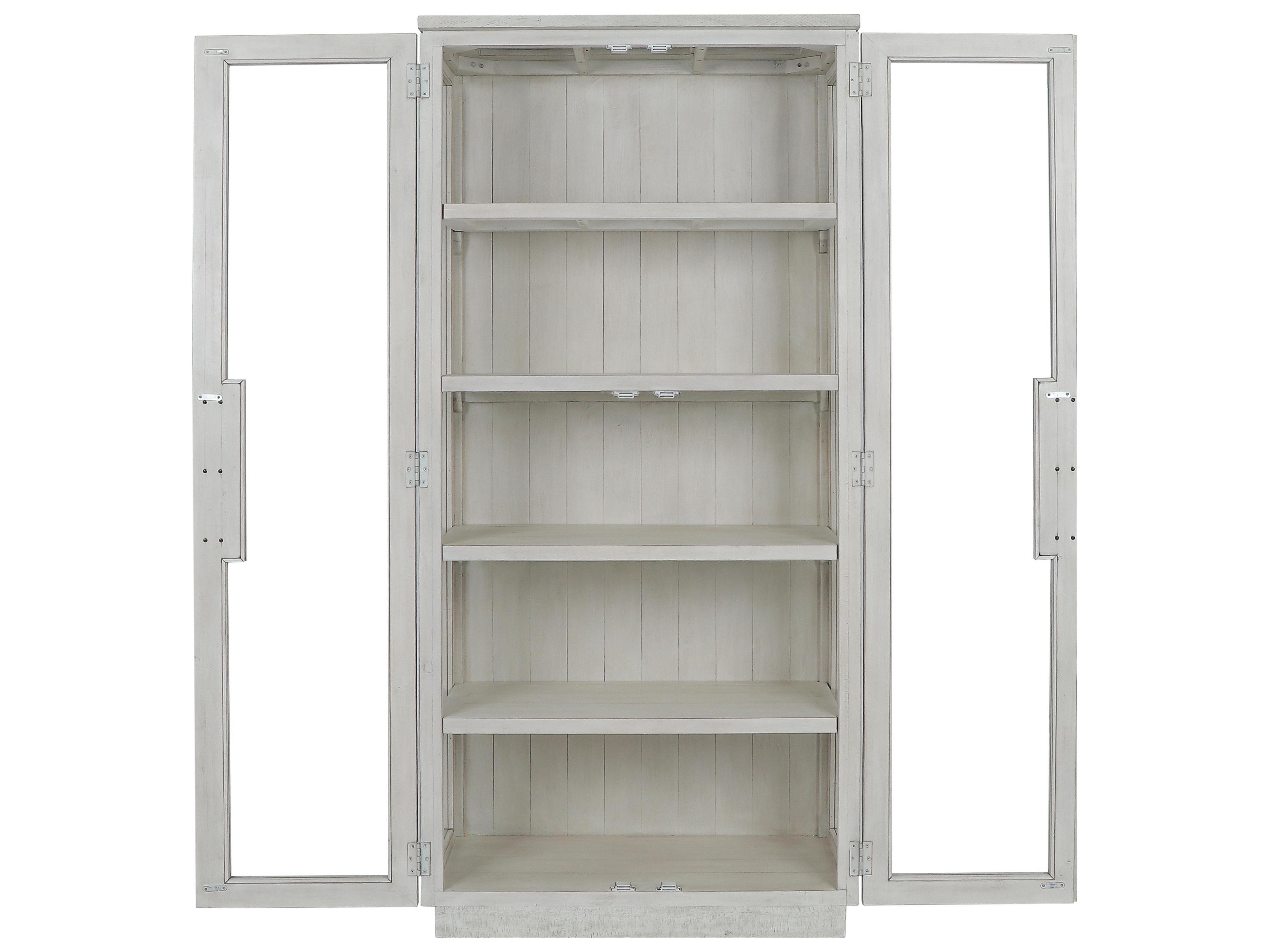 Classic Home Larson Pine Wood White Wash Display Cabinet