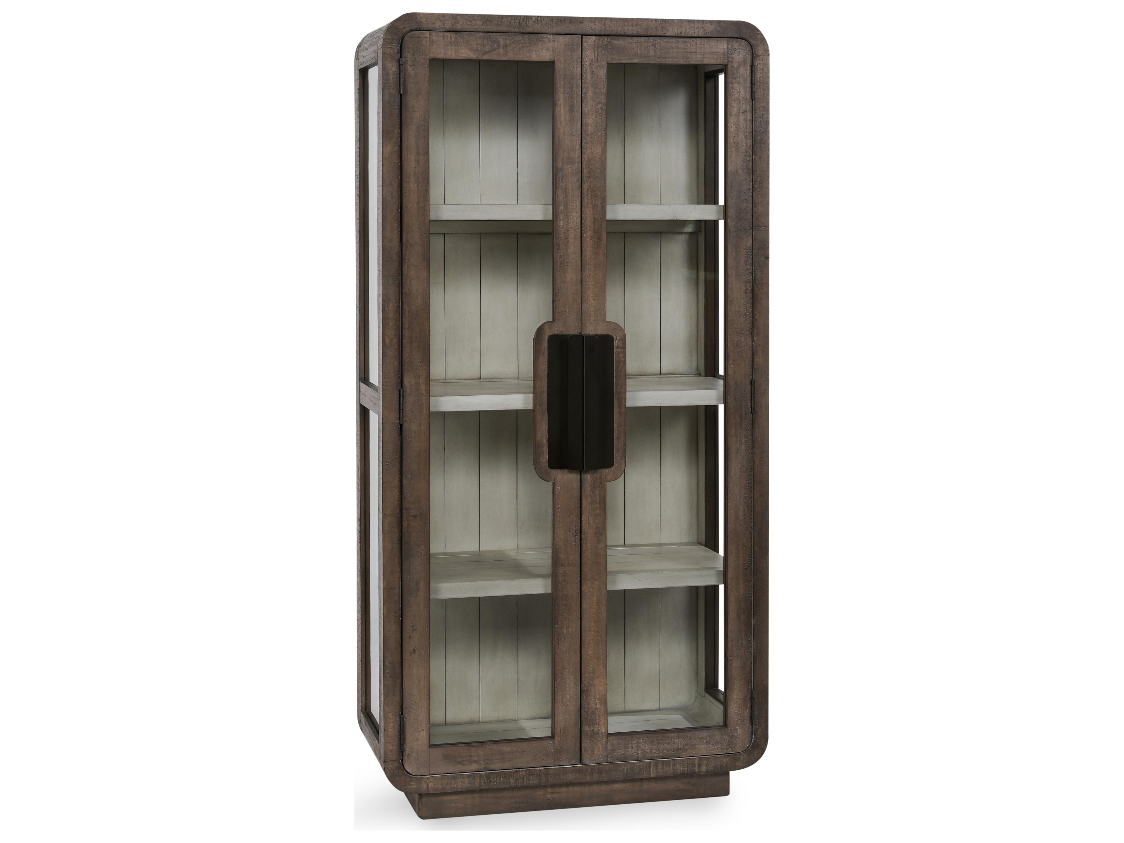 Classic Home Ollie Pine Wood Brown Display Cabinet