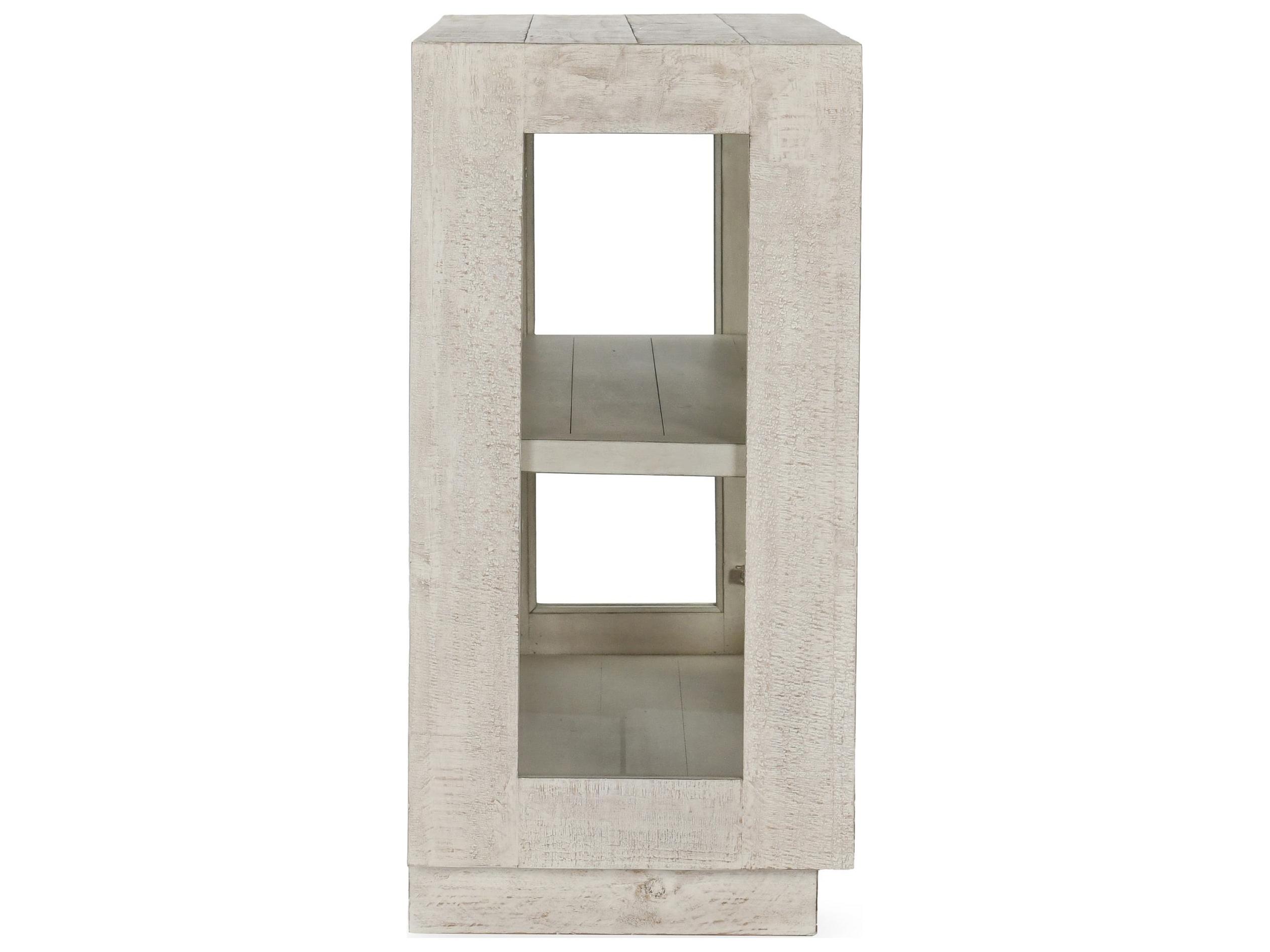 Classic Home Larson Oak Wood White Display Cabinet