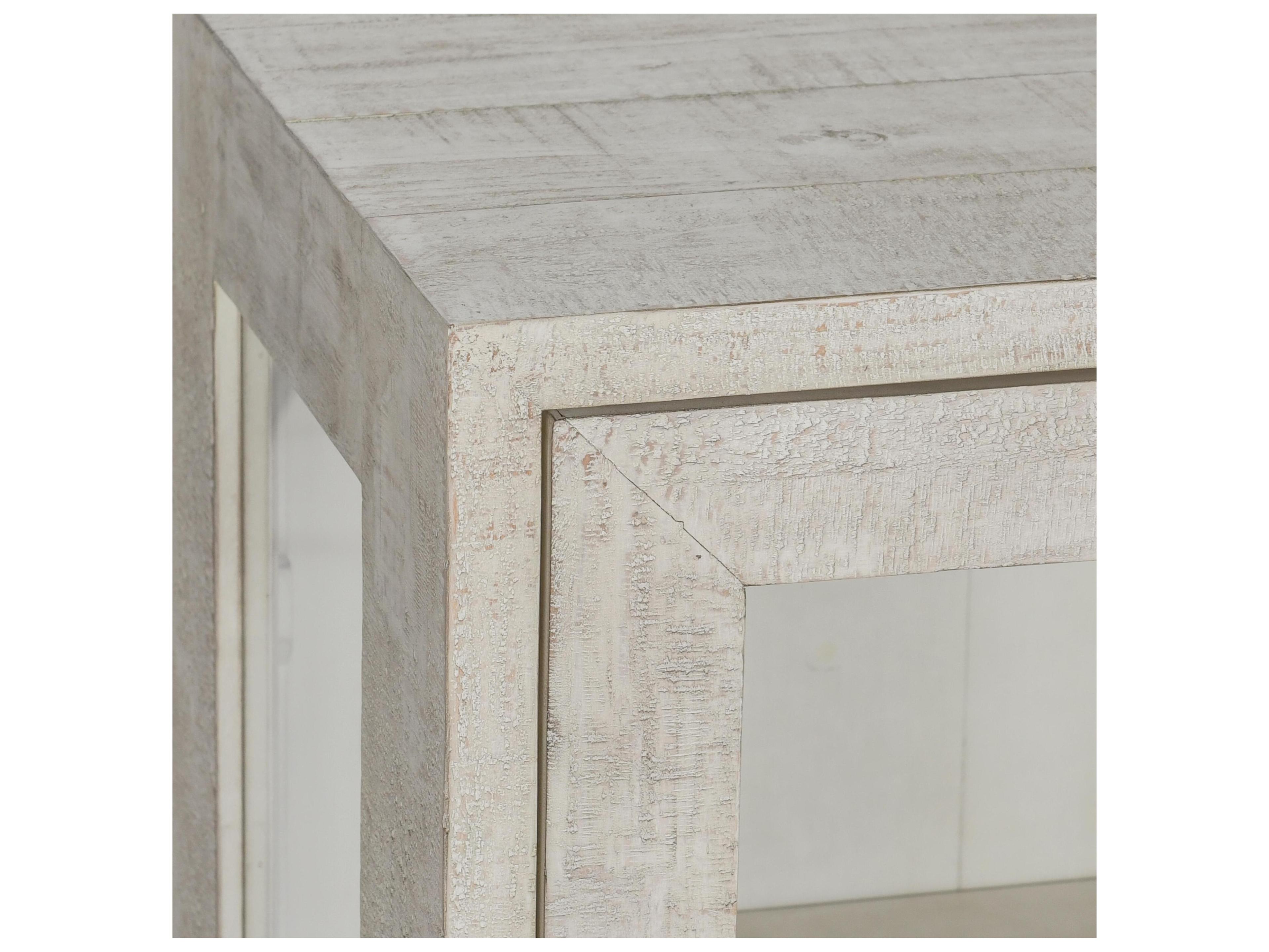 Classic Home Larson Oak Wood White Display Cabinet