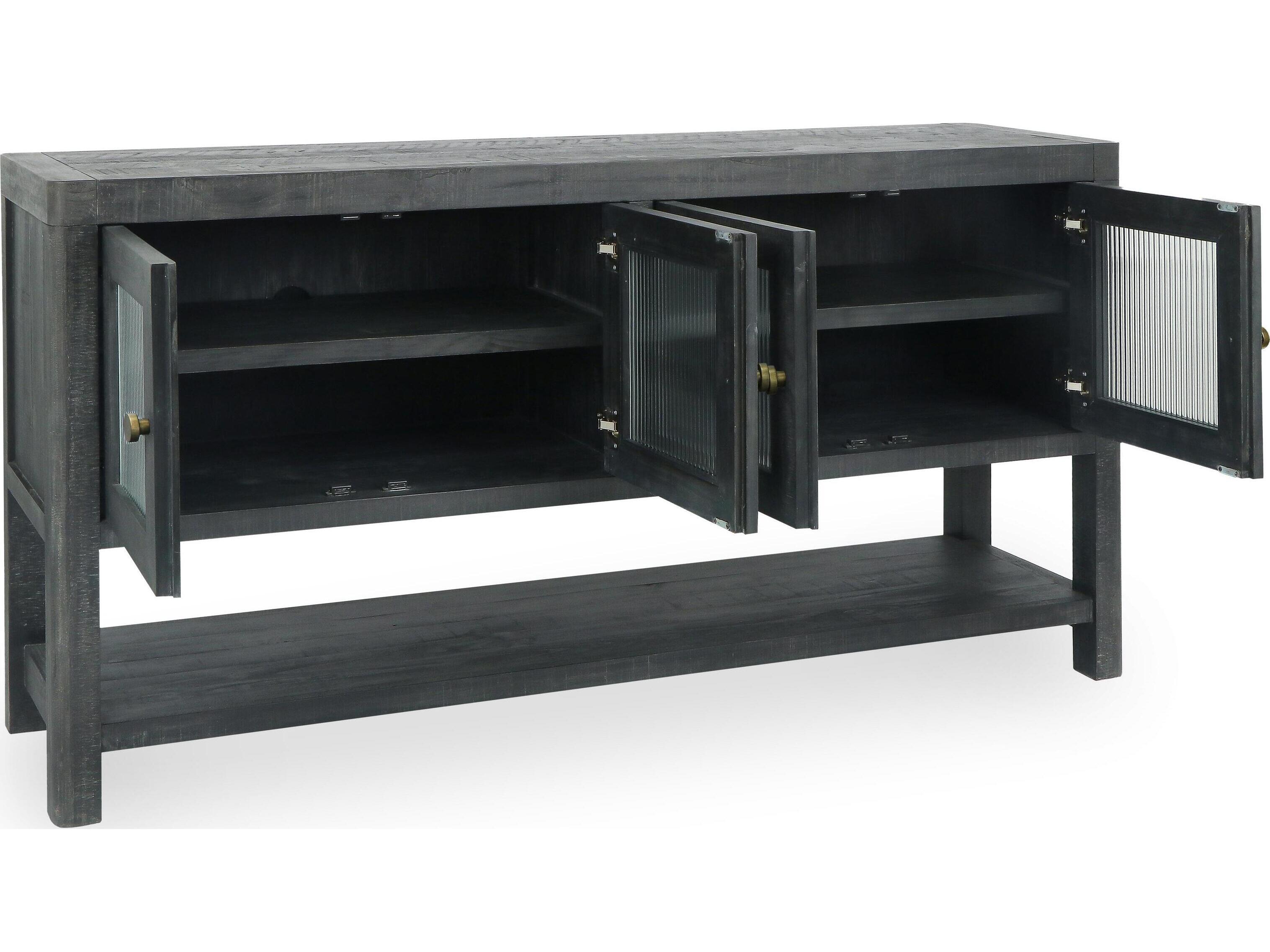 Classic Home Tenno 70" Pine Wood Black Sideboard